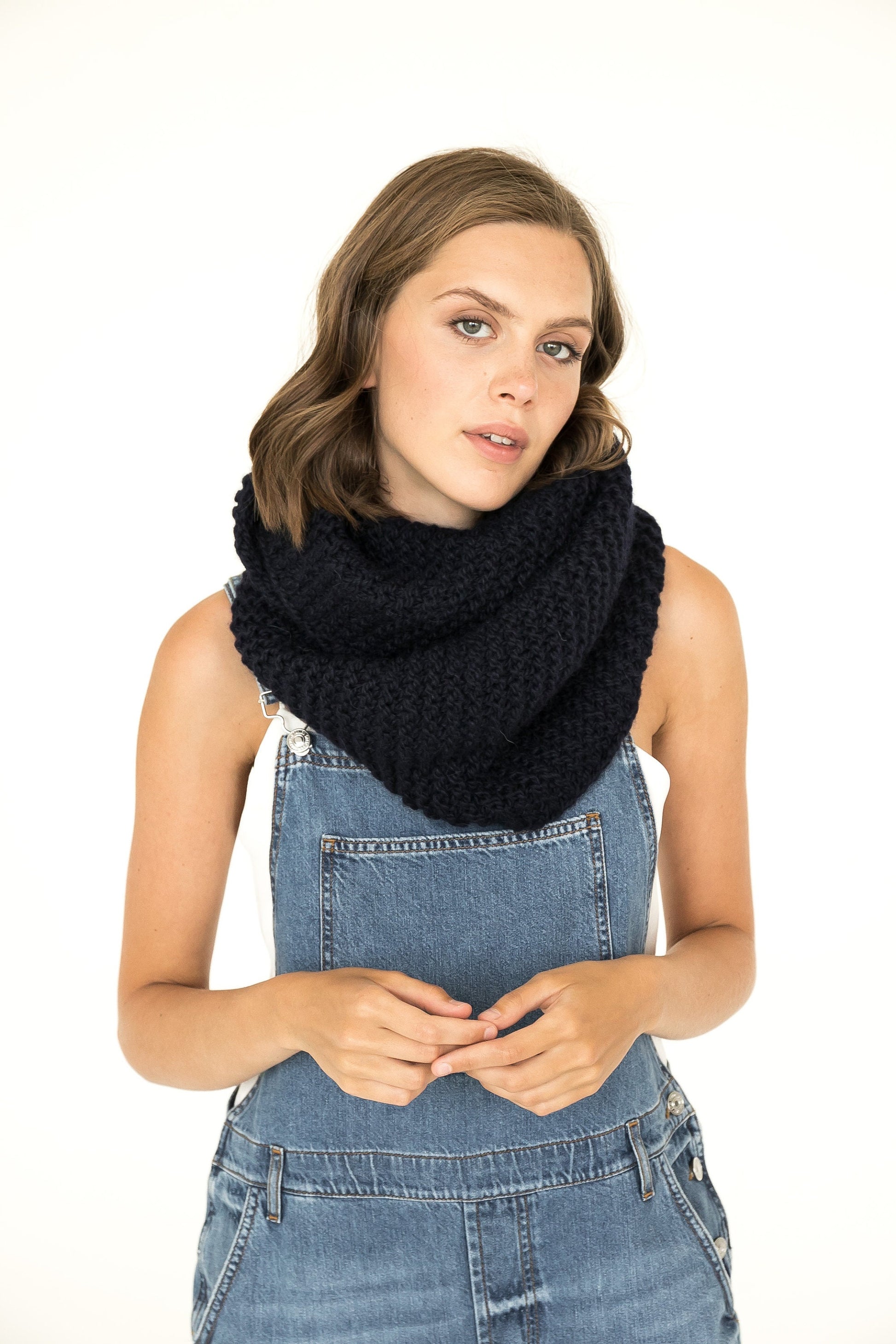 Black infinity scarf, alpaca cowl scarf, tube scarf, winter scarves, handmade knit scarf, gift for her, cable knit scarf, neck scarf, boho