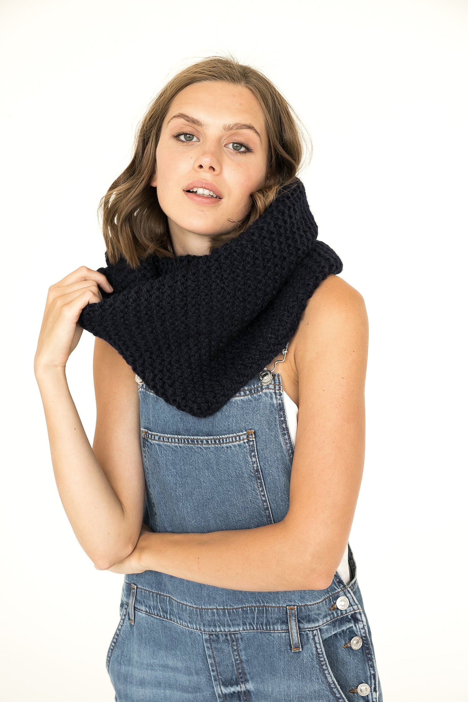 Black infinity scarf, alpaca cowl scarf, tube scarf, winter scarves, handmade knit scarf, gift for her, cable knit scarf, neck scarf, boho