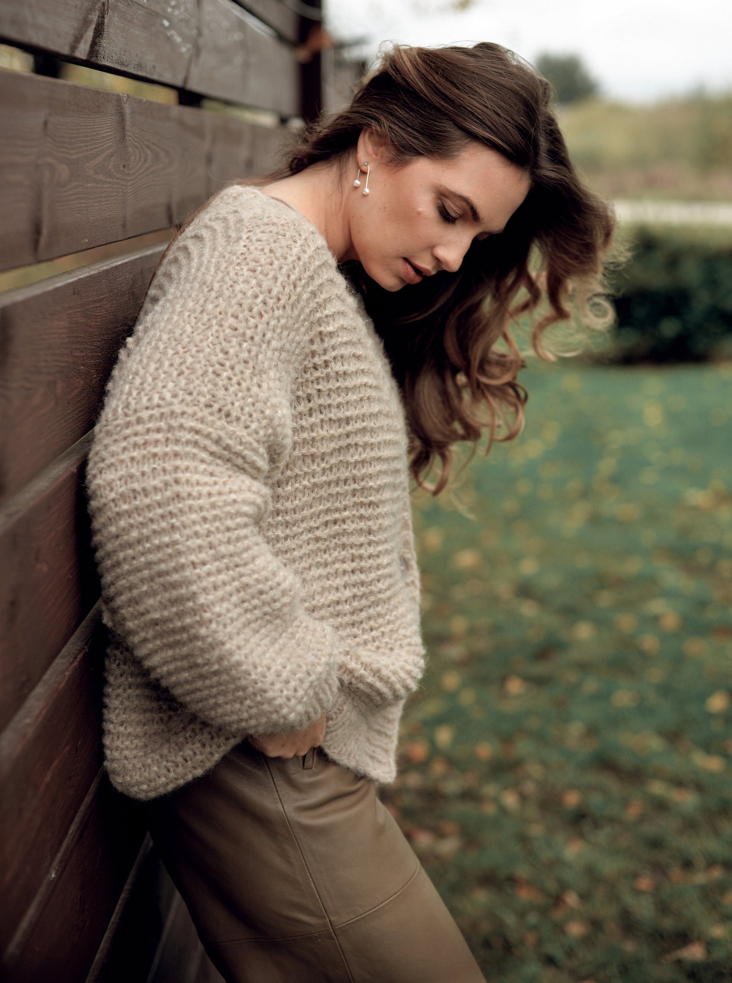 Beige Cardigan With Buttons, Oversized Nude Cable Knit Cardigan, Chunky Knit Caramel Alpaca Wool And Silk Blend Sweater, Loose  Buttons Down
