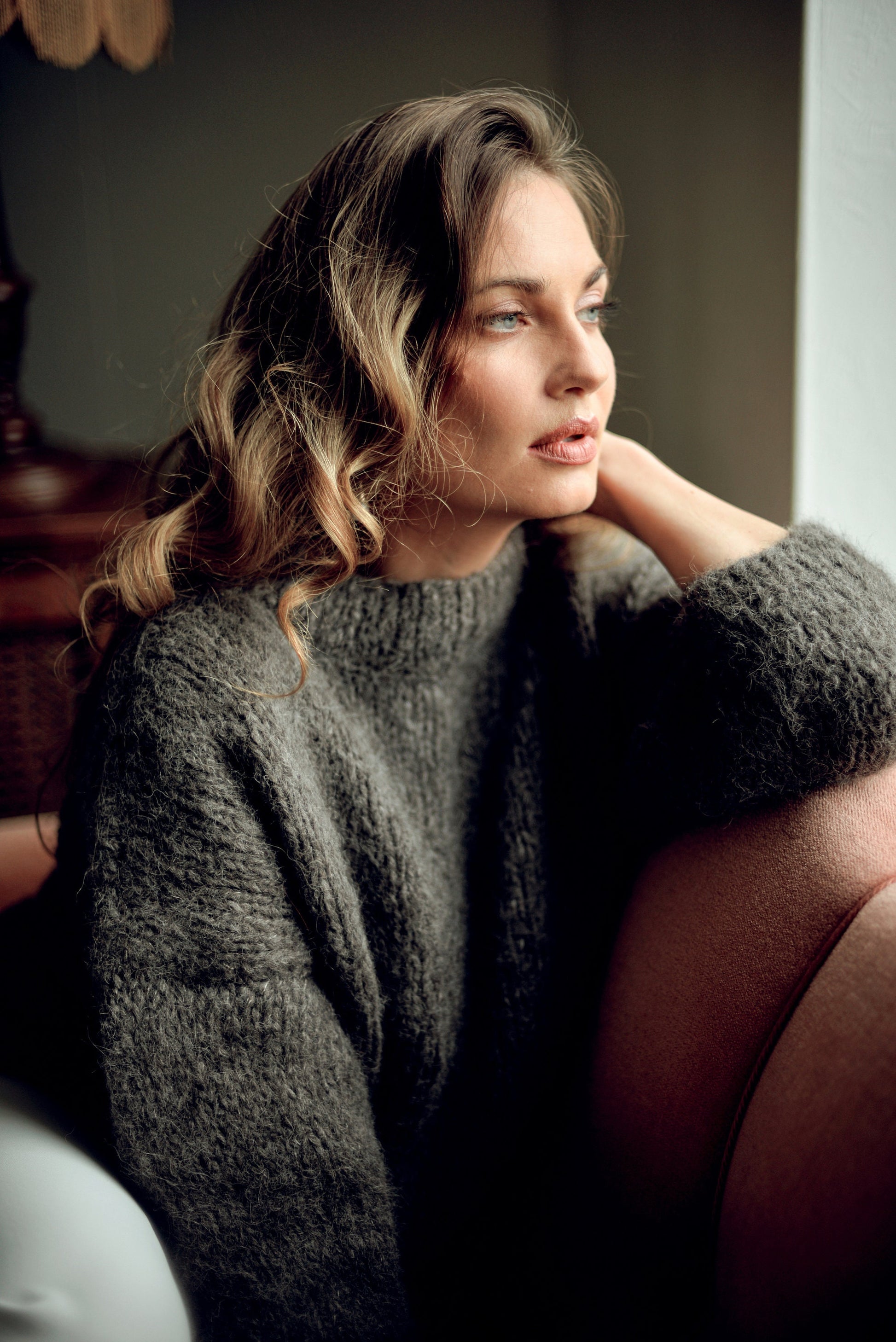 Gray oversize alpaca sweater, soft wool sweater, chunky knit pullover, loose pullover, alpaca jumper for women, grey loose knit sweater,gift