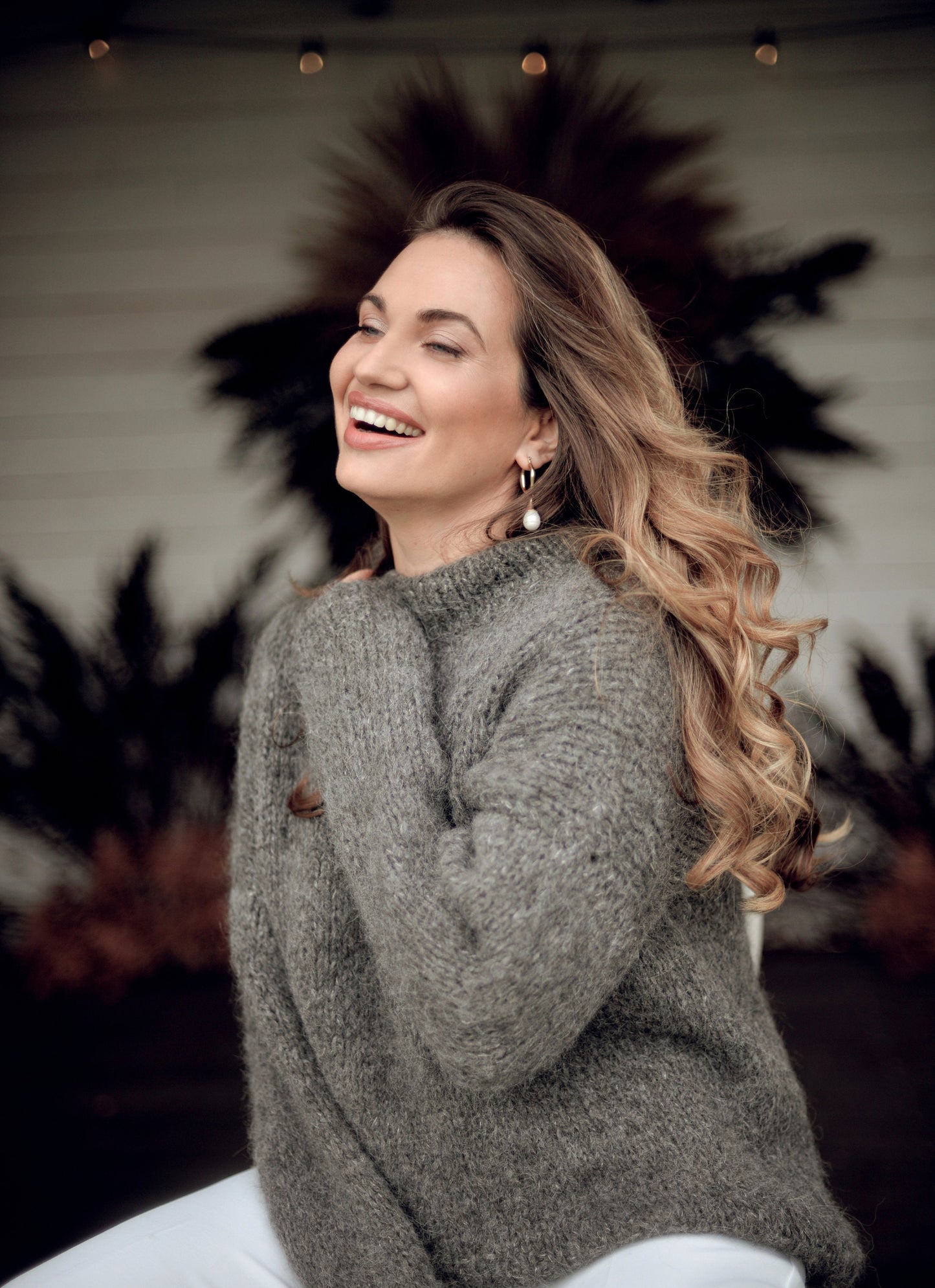 Gray oversize alpaca sweater, soft wool sweater, chunky knit pullover, loose pullover, alpaca jumper for women, grey loose knit sweater,gift