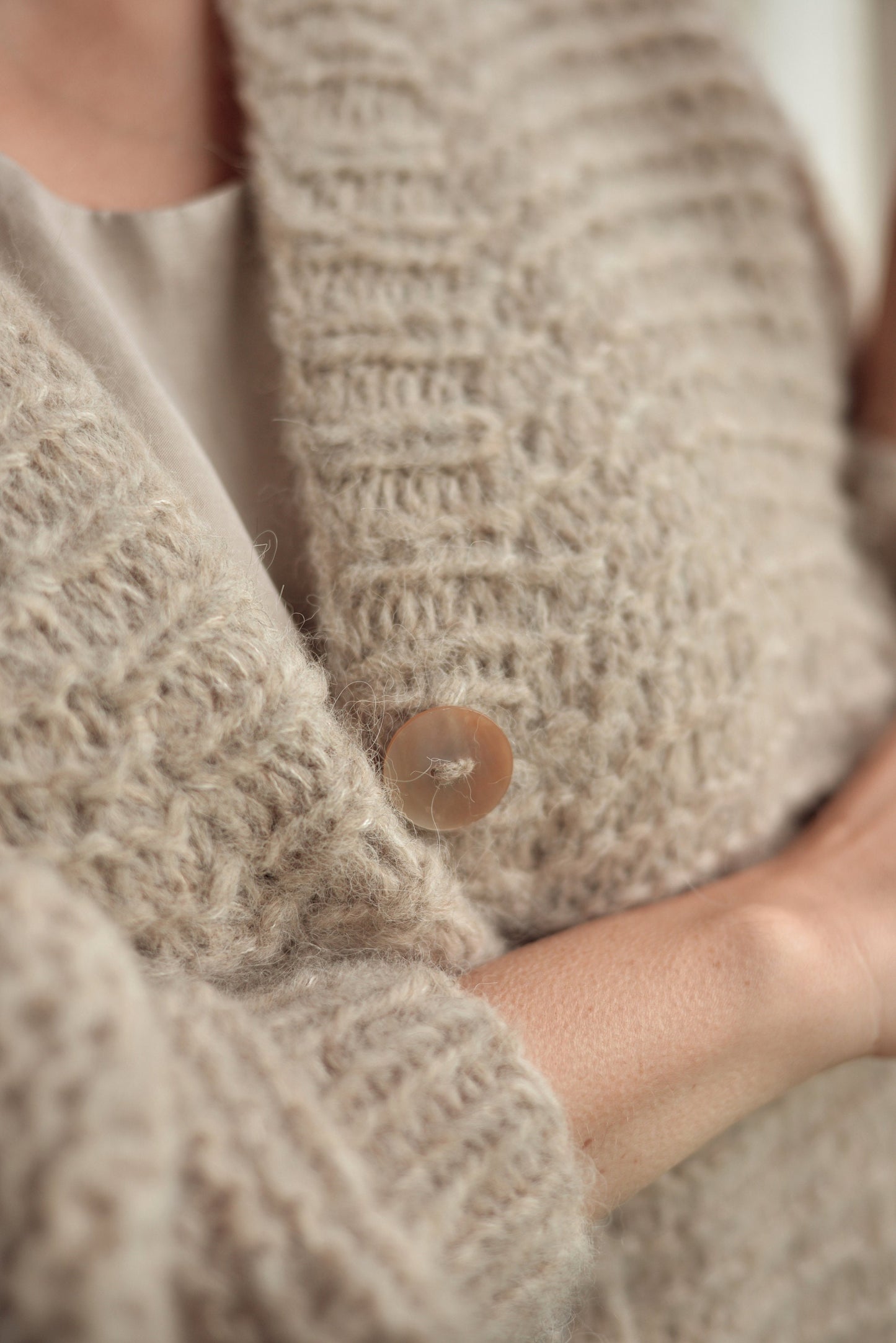 Beige Cardigan With Buttons, Oversized Nude Cable Knit Cardigan, Chunky Knit Caramel Alpaca Wool And Silk Blend Sweater, Loose  Buttons Down