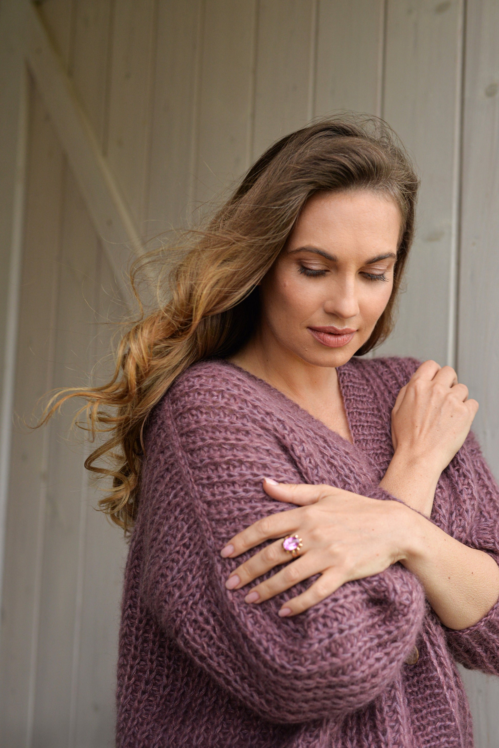Mohair cardigan, mohair sweater, alpaca sweater, fuzzy cardigan, oversized sweater, oversized cardigan, chunky cardigan, purple cardigan