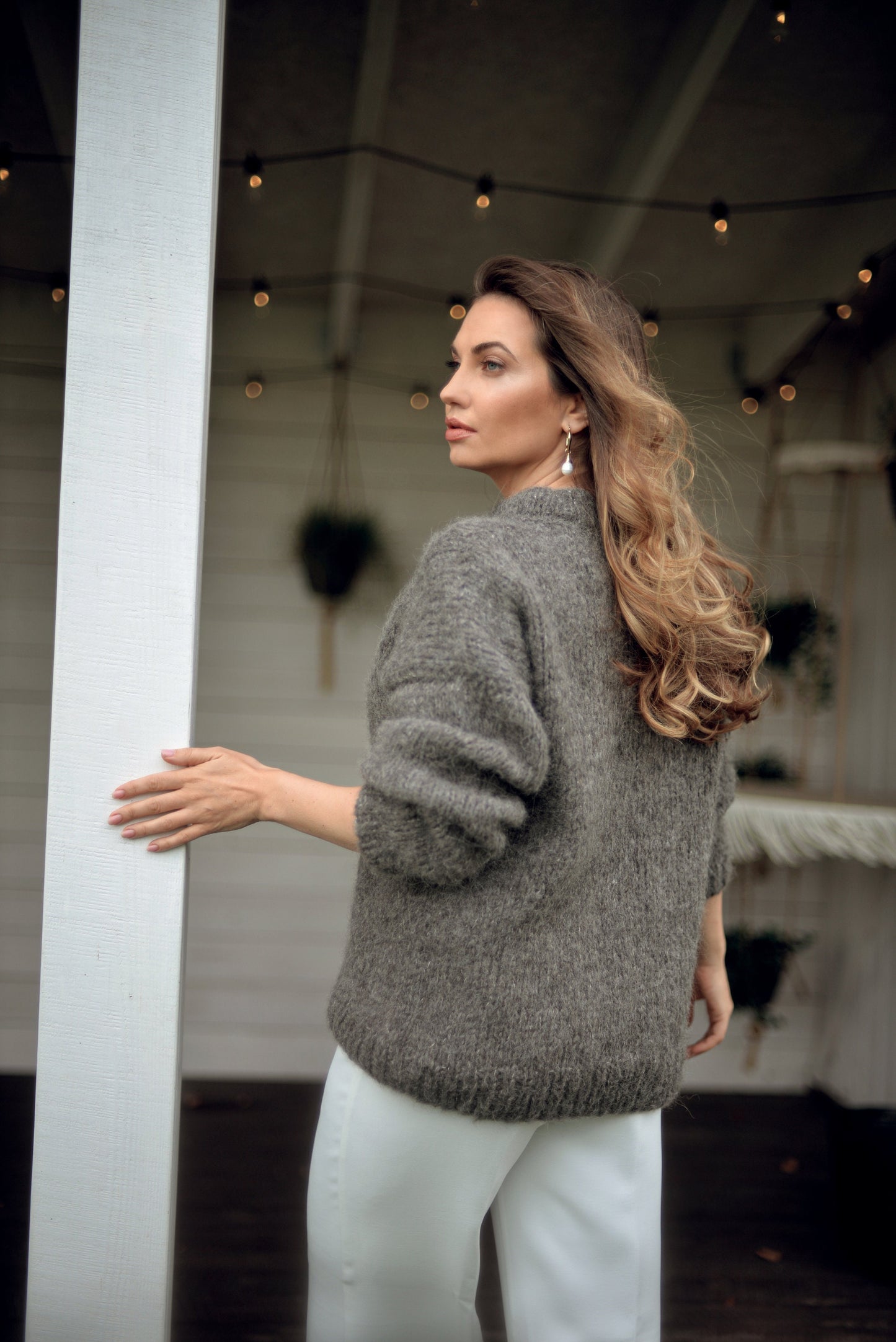 Gray oversize alpaca sweater, soft wool sweater, chunky knit pullover, loose pullover, alpaca jumper for women, grey loose knit sweater,gift