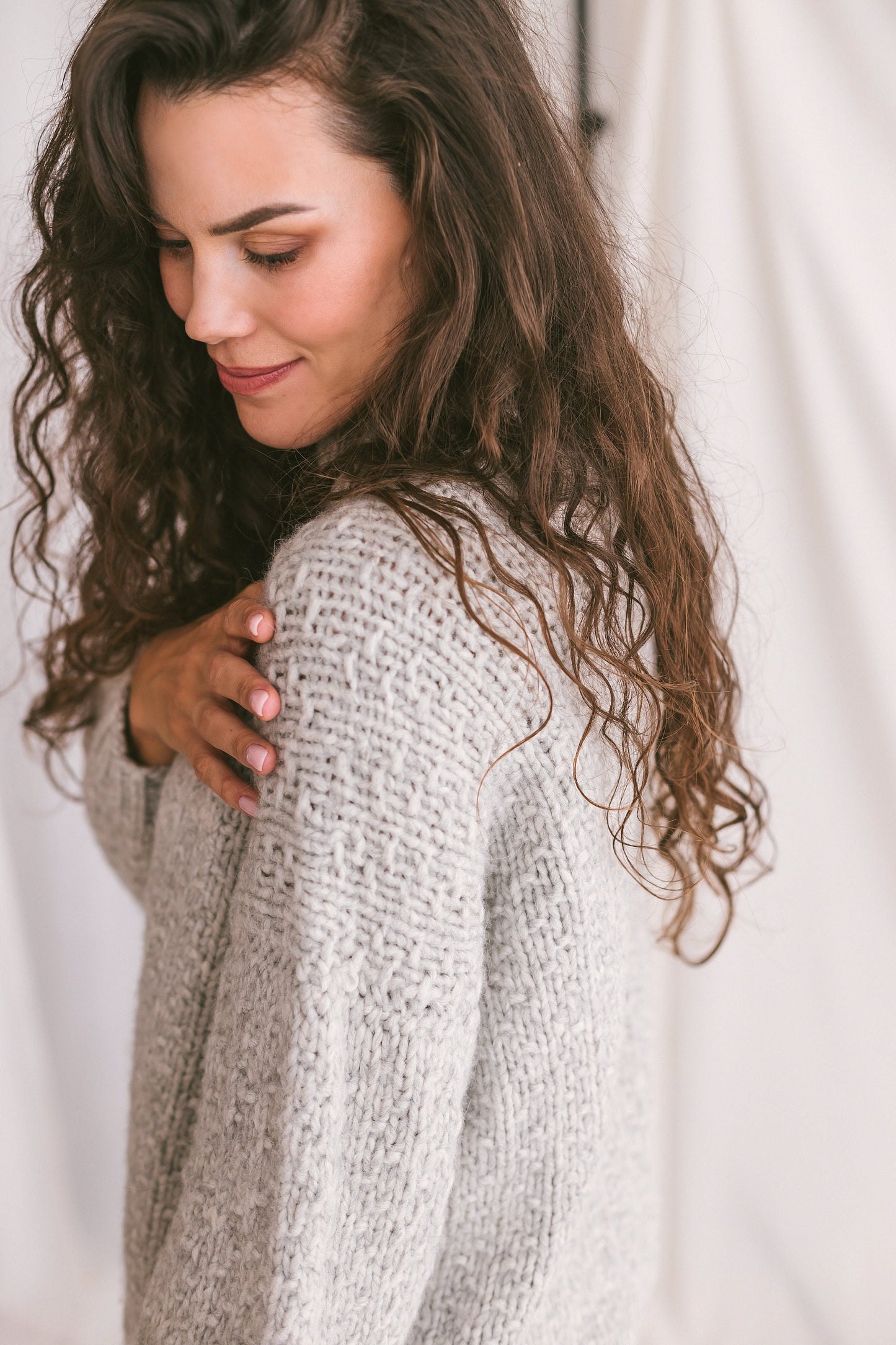 Light Gray Sweater, Soft Cable Knit Jumper, Grey Alpaca Pullover, Chunky Knit Wool Sweater, Balloon Sleeve Pullover In Grey, Knitted Jumper