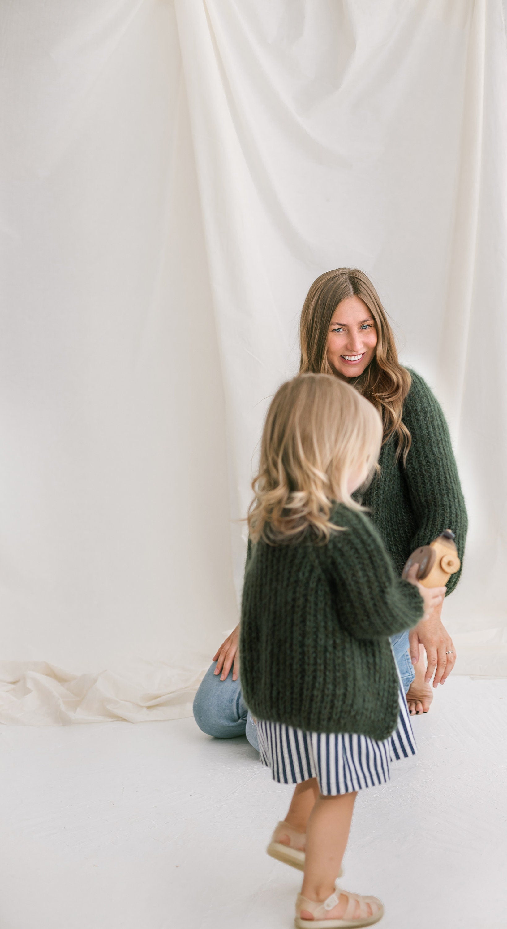 Matching Mommy and Me Mohair Cardigans, Mother Daughter Alpaca Sweaters Set, Matching Chunky Knit Sweaters, Green Me & Mini Me Cardigan,Gift