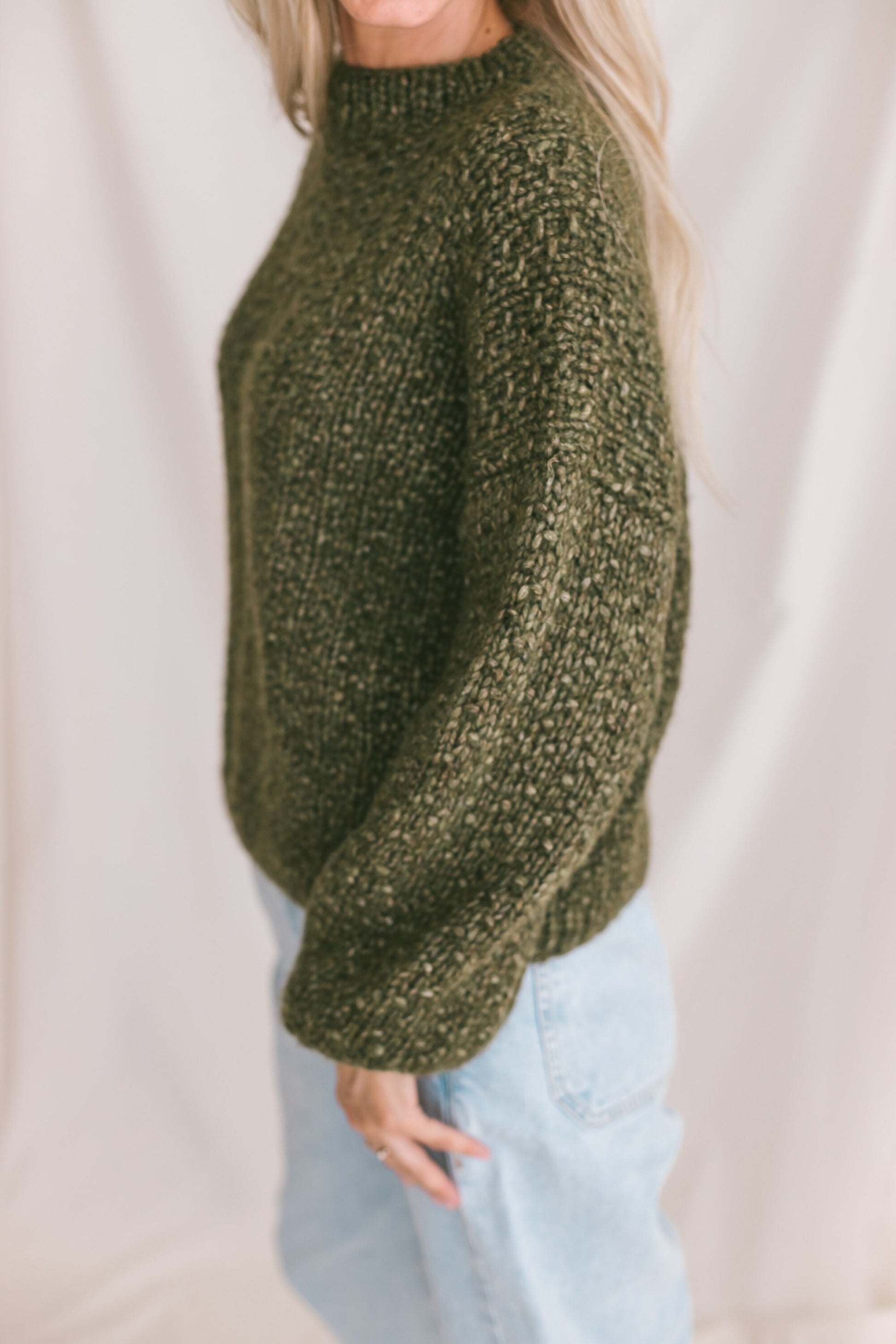 Olive Green Sweater, Soft Cable Knit Jumper, Moss Green Alpaca Pullover, Chunky Knit Wool Sweater, Balloon Sleeve Pullover In Green, Gift