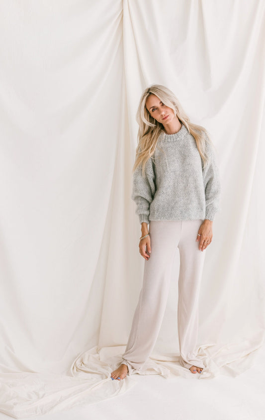 Light Gray Mohair Sweater, Fuzzy Alpaca Pullover, Relaxed Fit Alpaca Jumper, Fluffy Mohair Pullover, Cable Knit Grey Sweater, Loose Sweater