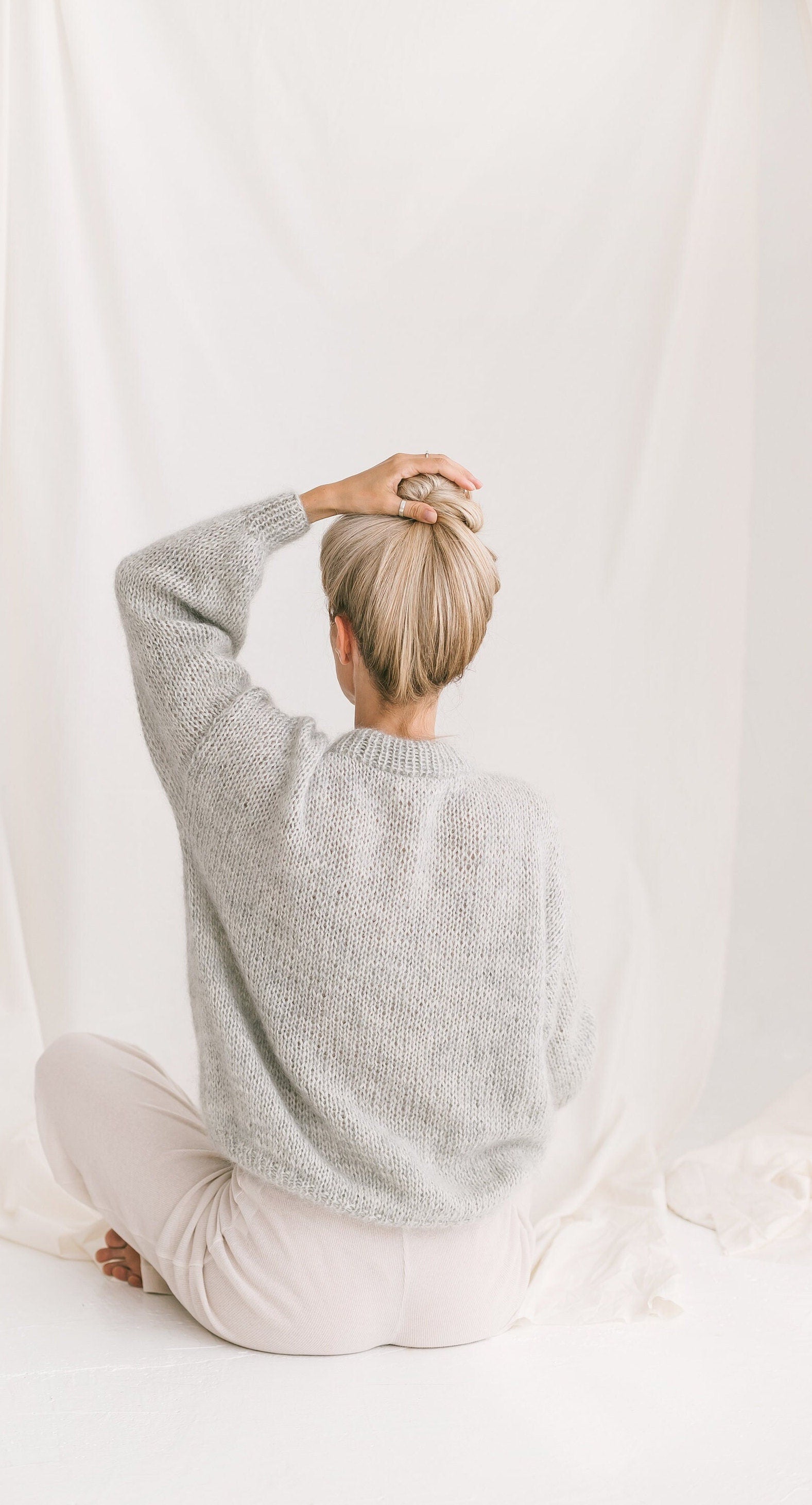 Rust Mohair Sweater, Oversized Cable Knit Woman Pullover, Relaxed Fit Alpaca Jumper, Fluffy Brick Pullover, Chunky Knit Loose Sweater, Boho