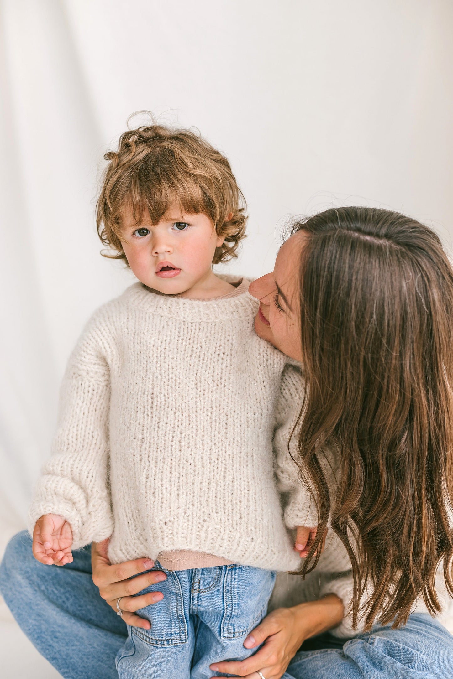 Matching Mommy and Me Cable Knit Sweaters, White Me & Mini Me Jumpers, Mother Son, Daughter Matching Pullover, Mommy And Me Outfit,Baby Gift