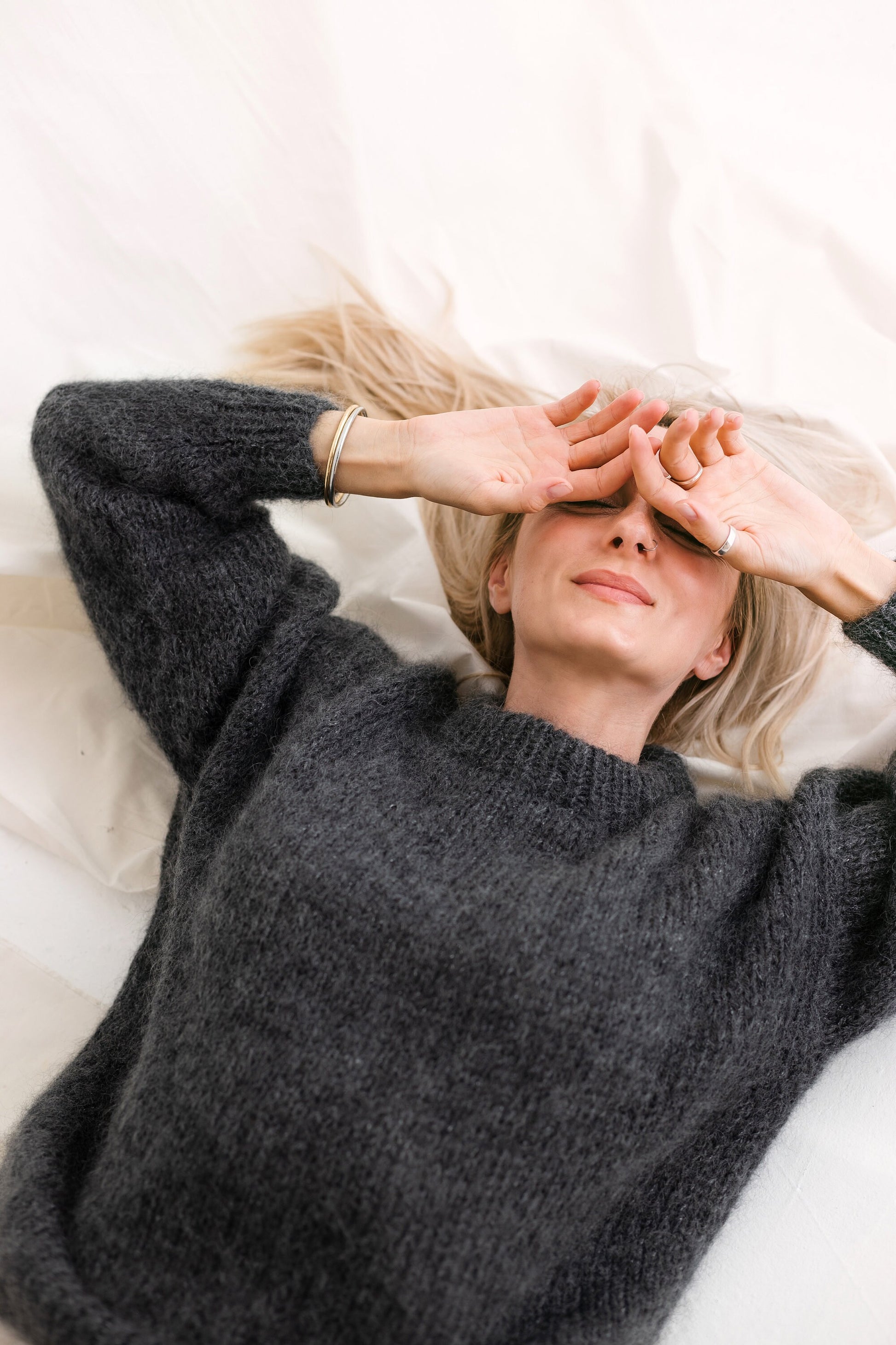 Gray Mohair Sweater, Fuzzy Alpaca Pullover, Relaxed Fit Alpaca Jumper, Fluffy Mohair Pullover, Cable Knit Grey Sweater, Loose Sweater, Gift