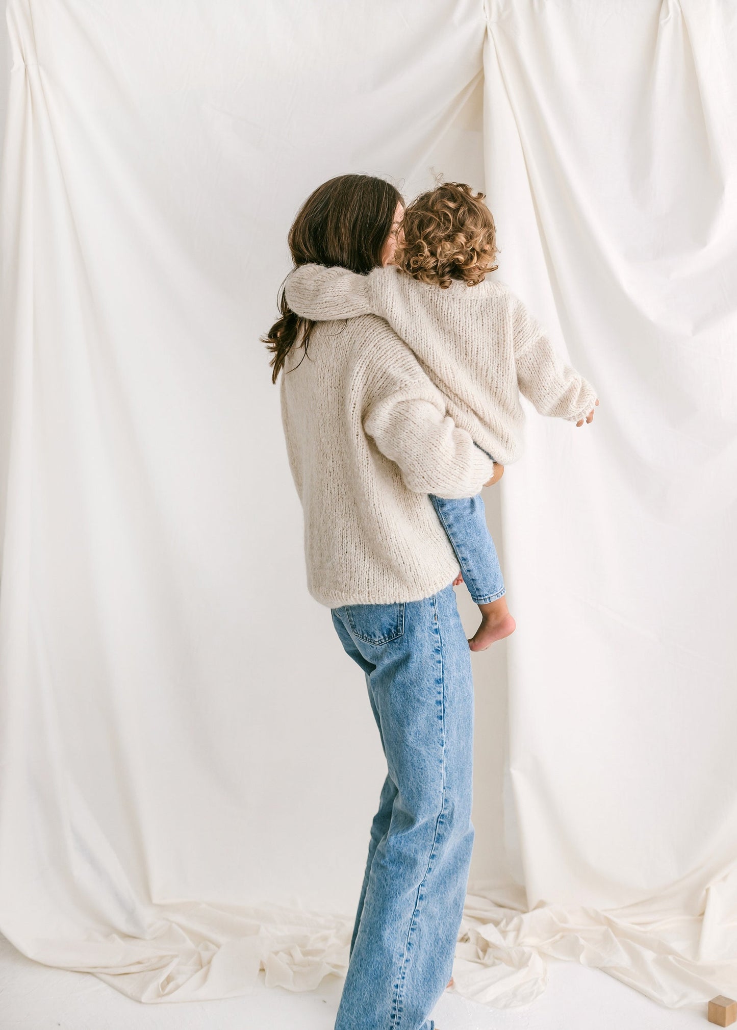 Matching Mommy and Me Cable Knit Sweaters, White Me & Mini Me Jumpers, Mother Son, Daughter Matching Pullover, Mommy And Me Outfit,Baby Gift