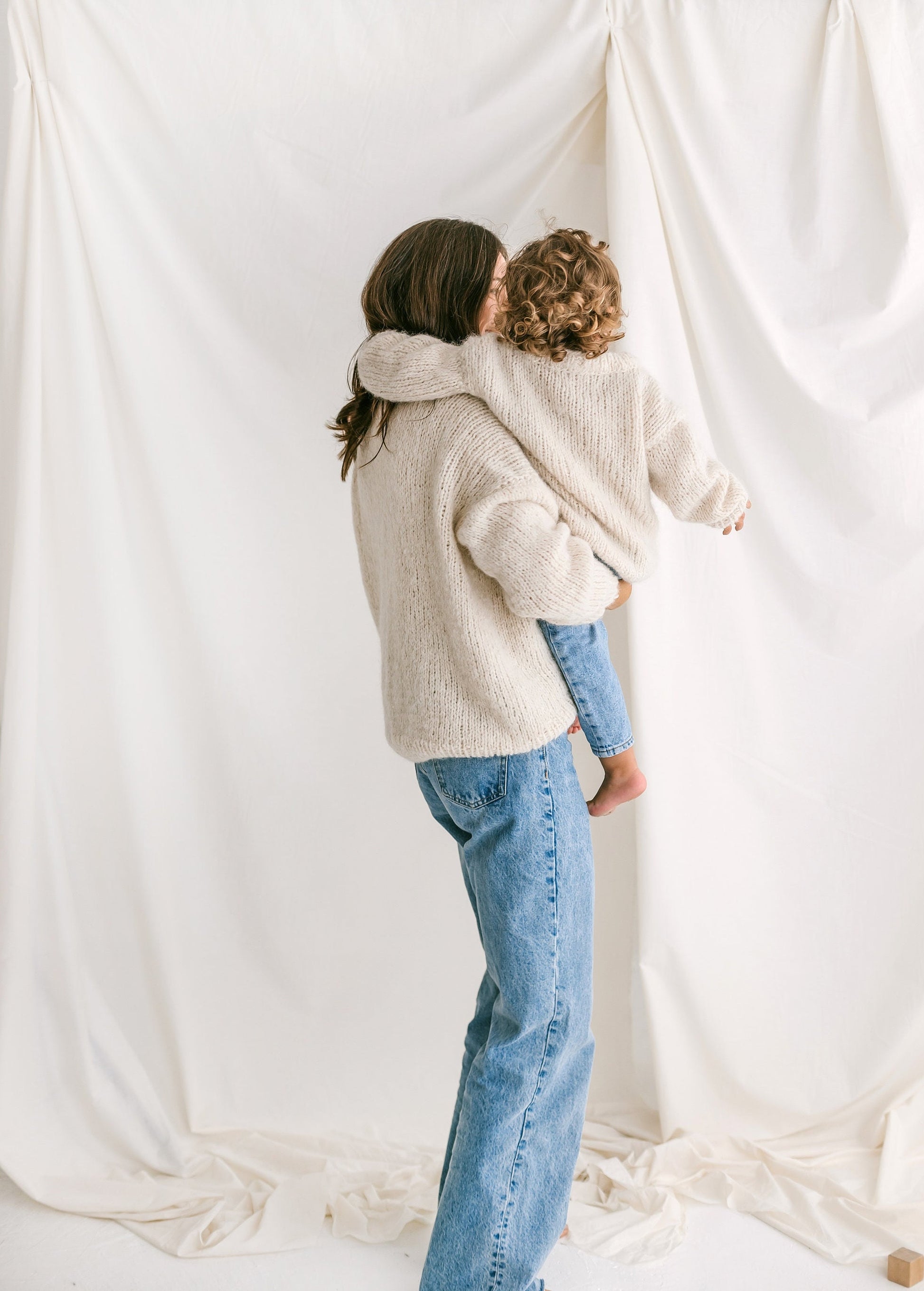 Matching Mommy and Me Cable Knit Sweaters, White Me & Mini Me Jumpers, Mother Son, Daughter Matching Pullover, Mommy And Me Outfit,Baby Gift