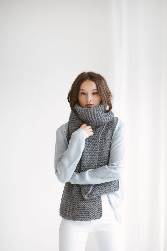 Gary chunky knit alpaca scarf. Grey cable knit wool scarf. Oversized blanket scarf. Long women, men, unisex scarves. Gift for her, him