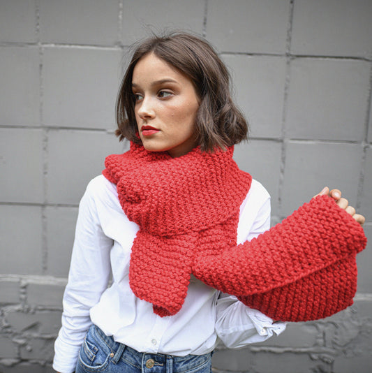 Christmas red alpaca scarf, rose red chunky knit long wool scarf, oversize cable knit neck warmer, knitted shawl, blanket unisex scarves