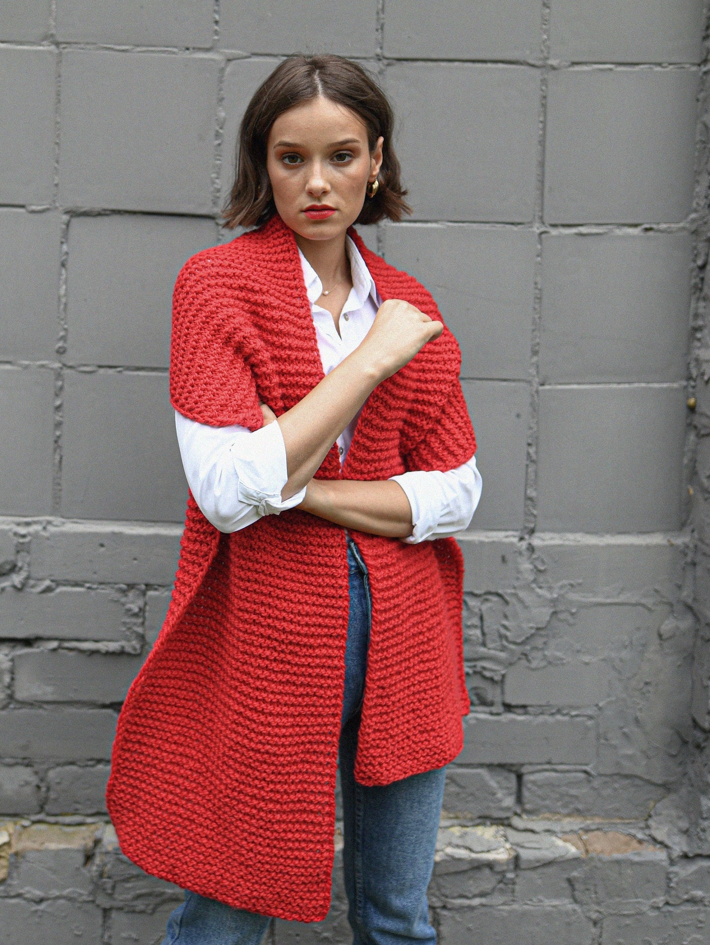 Christmas red alpaca scarf, rose red chunky knit long wool scarf, oversize cable knit neck warmer, knitted shawl, blanket unisex scarves