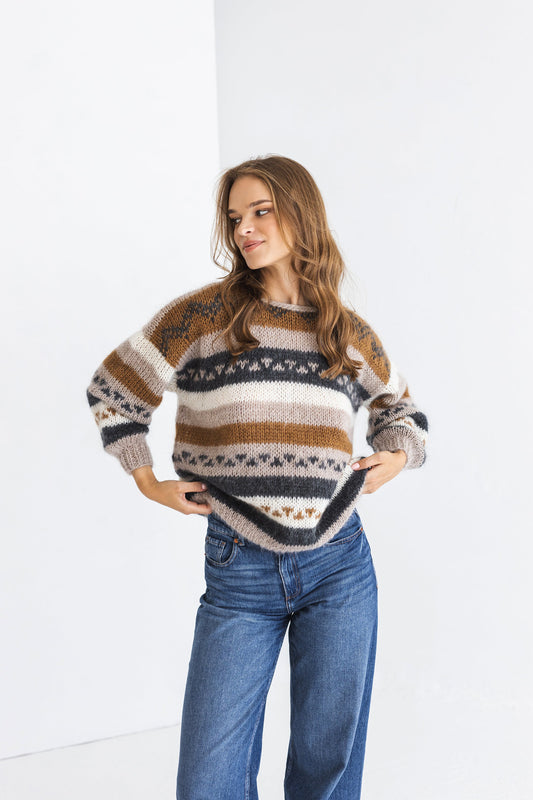 Norwegian knitted fluffy mohair sweater, nordic cable knit alpaca blend jumper, scandinavian fuzzy oversized pullover, inspired 80's 90's