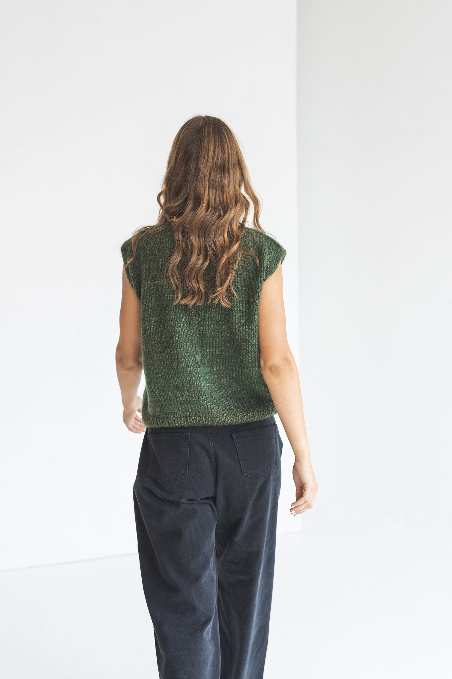 Green mohair vest