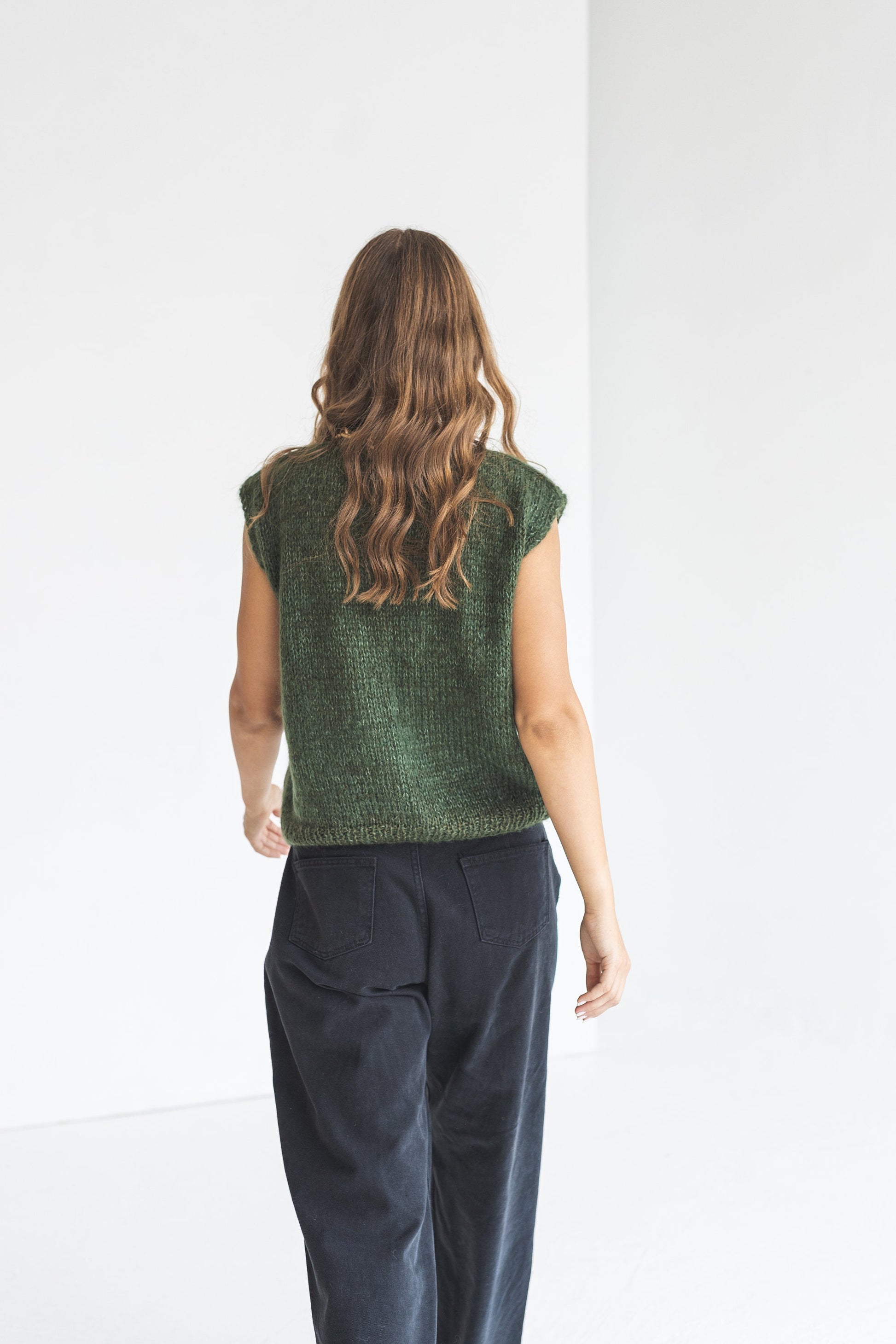 Green mohair vest