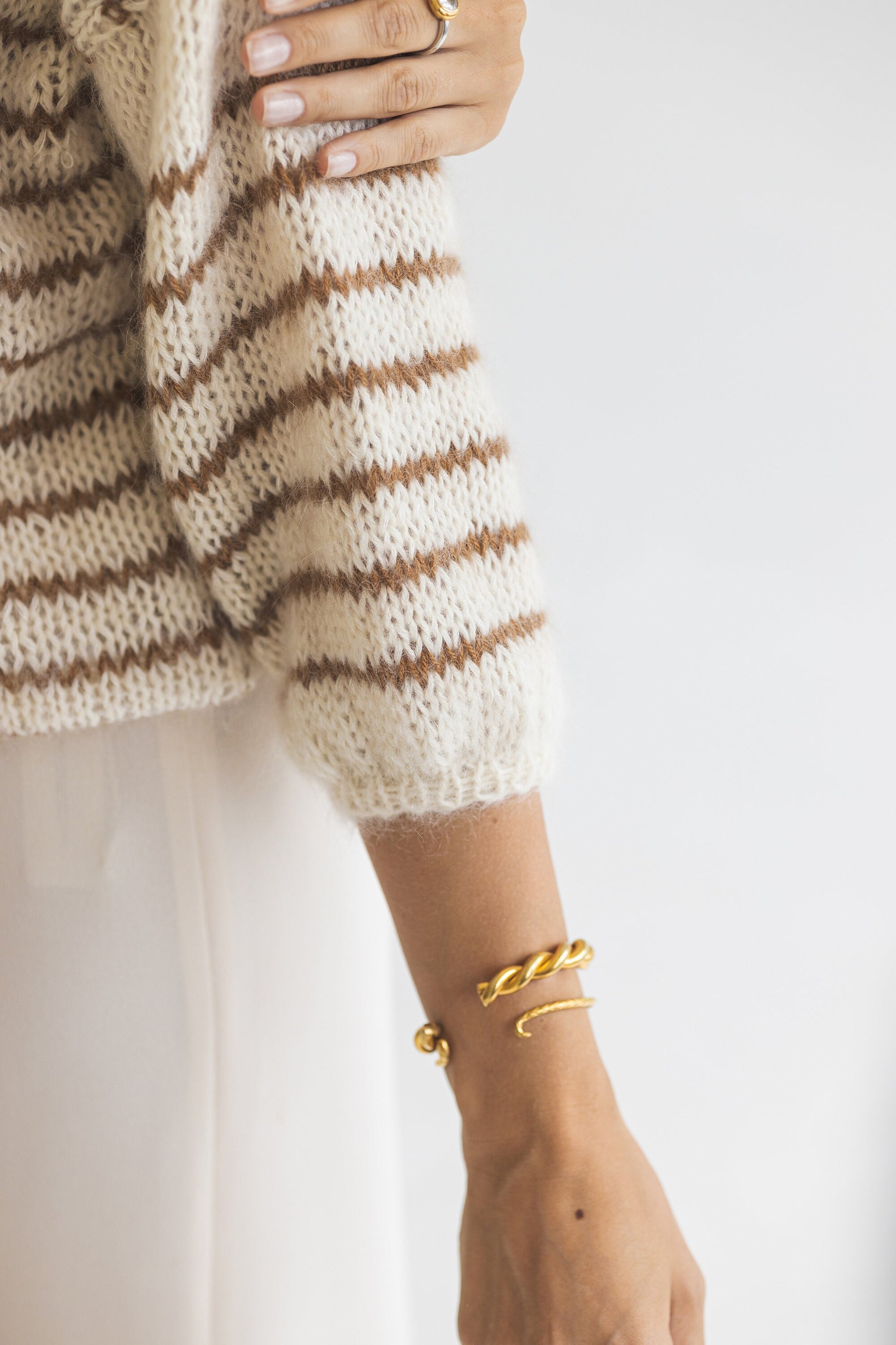 Striped mohair pullover