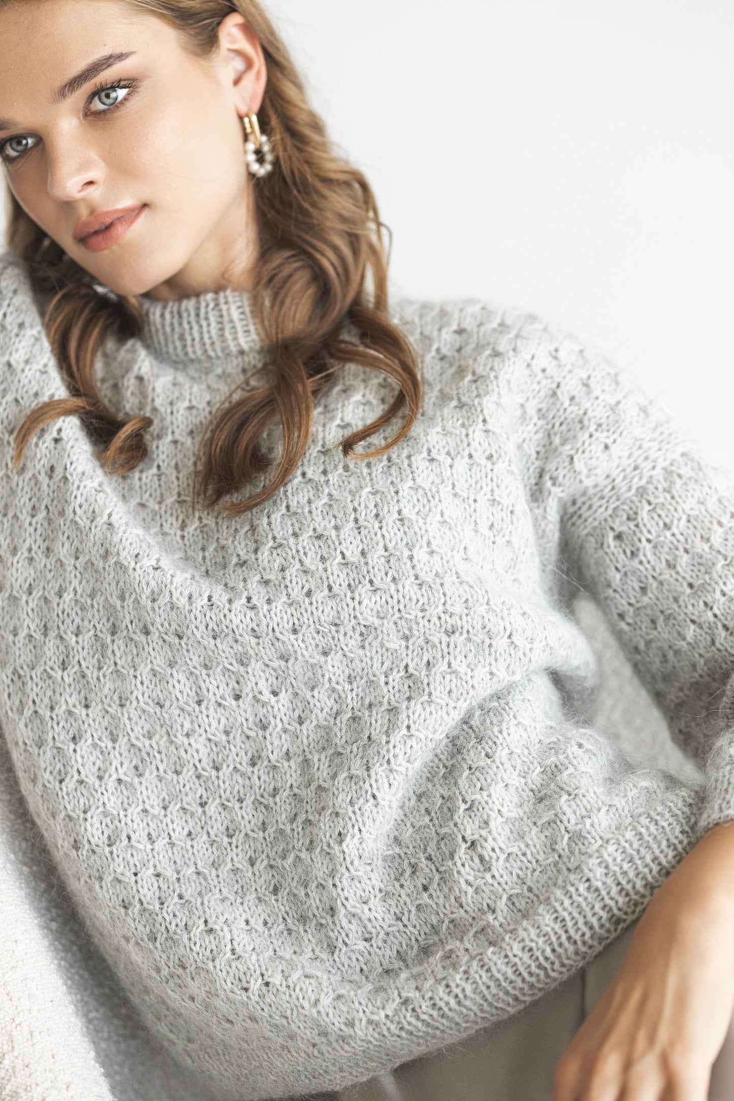 Gray alpaca and mohair jumper