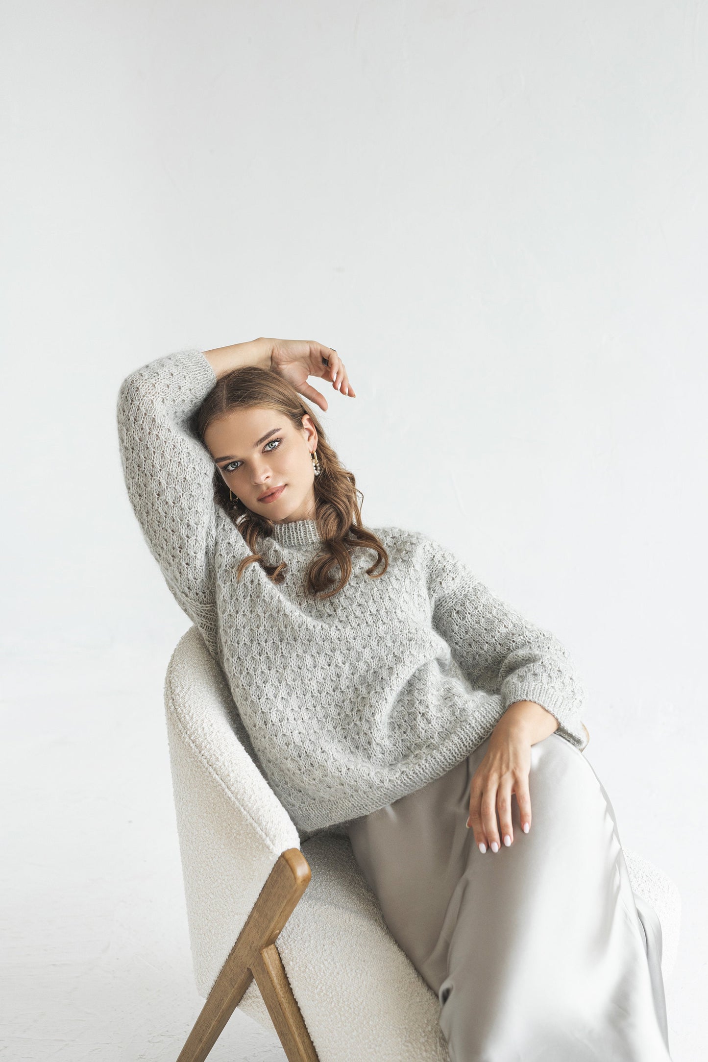 Gray alpaca and mohair jumper