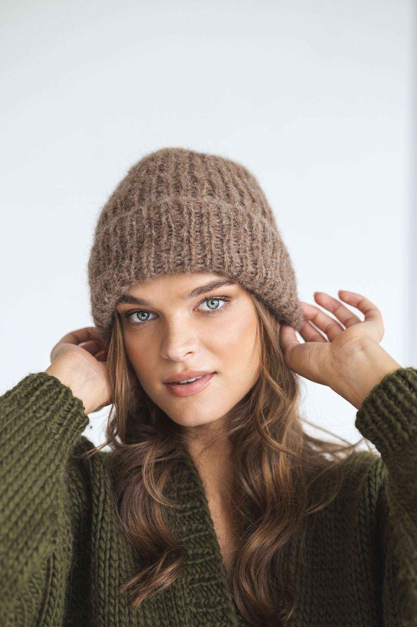 Brown alpaca beanie