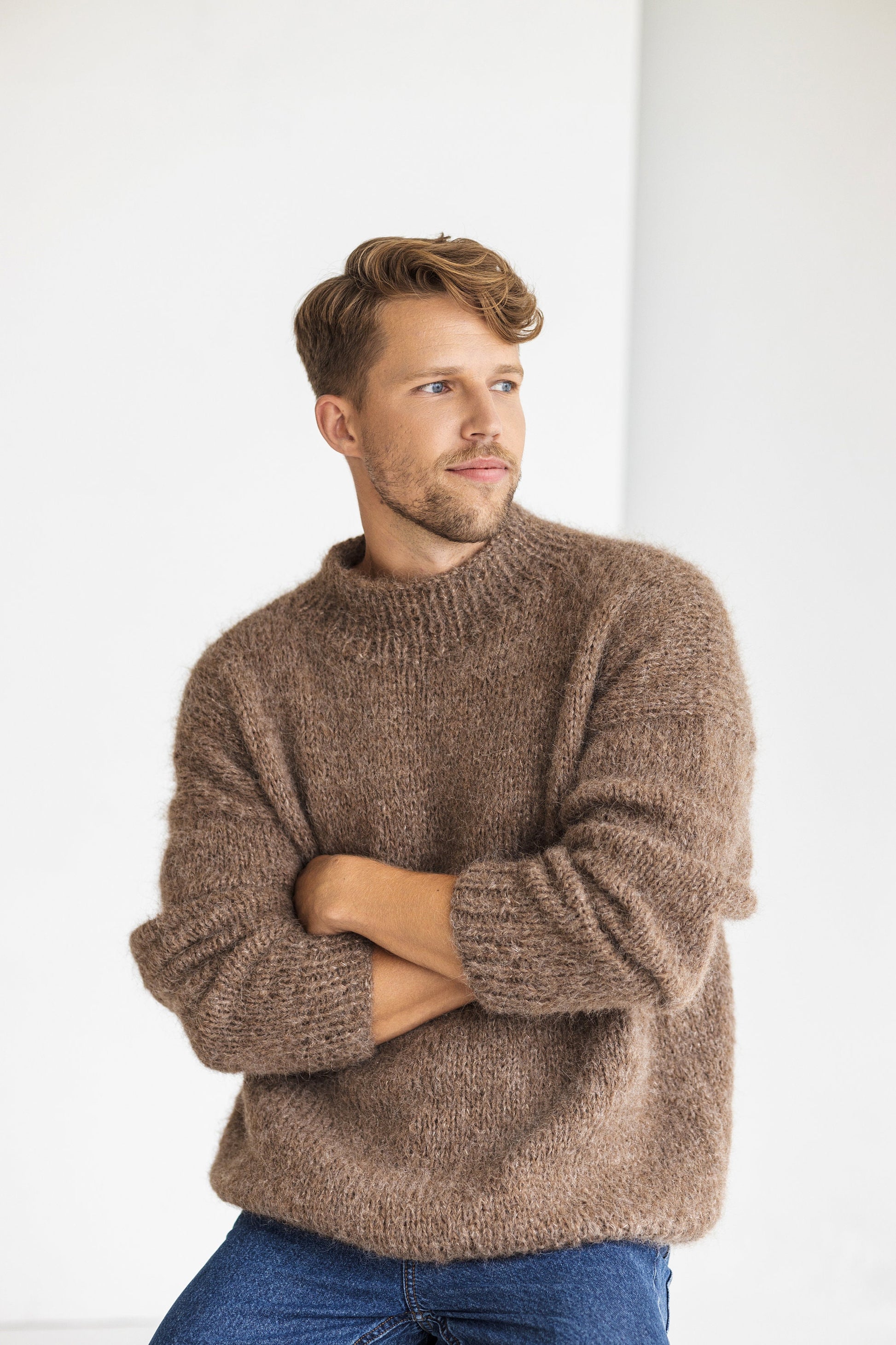 Beige brown alpaca jumper