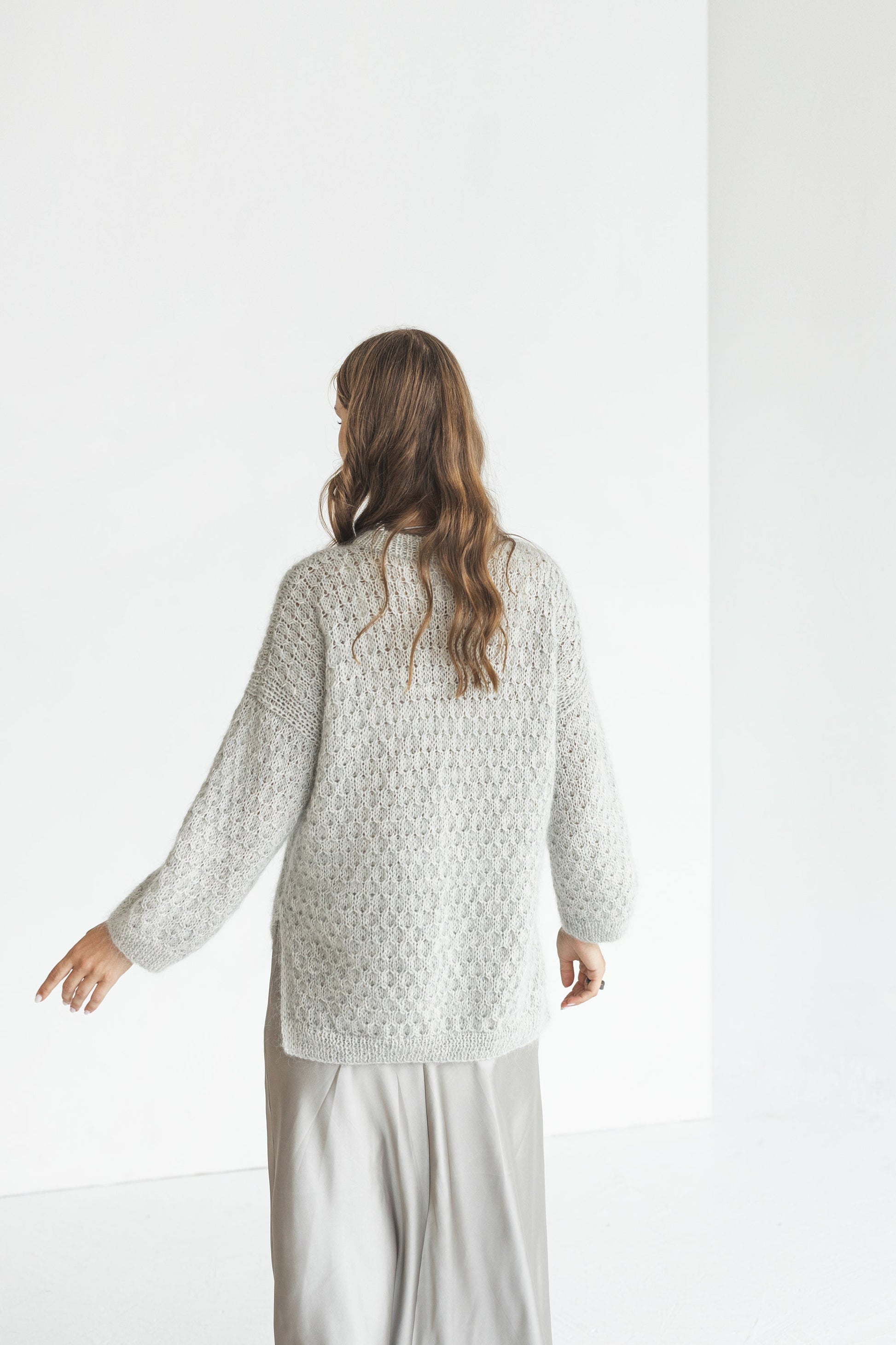 Gray alpaca and mohair jumper