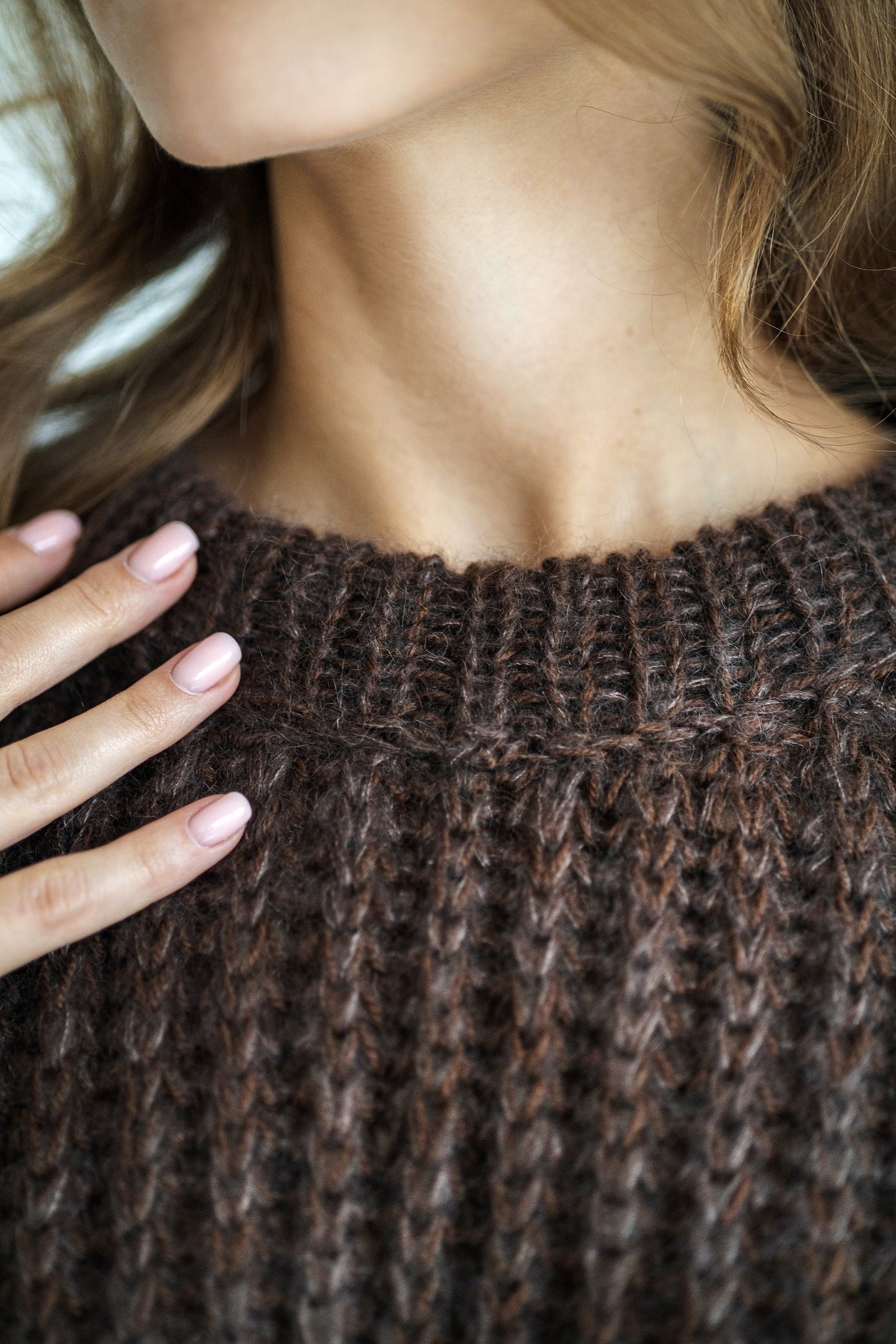 Brown oversized cable knit mohair sweater, fuzzy chunky knitted alpaca wool blend jumper, fluffy fisherman ribbed handmade thick pullover