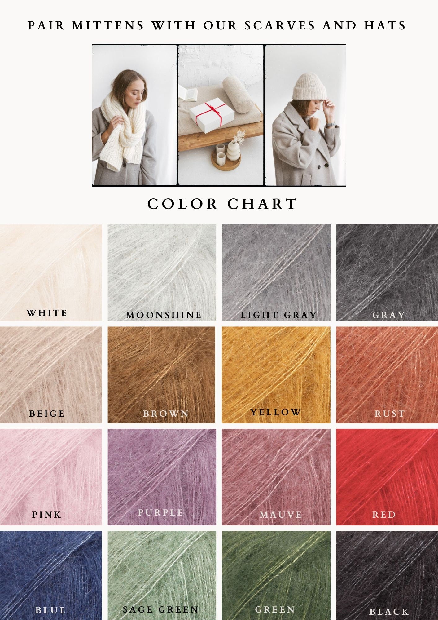 Green Mohair Cable Knit Fluffy Fingerless Mittens