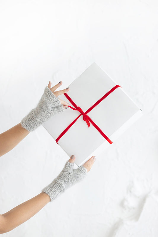 Gray mohair cable knit fingerless mittens, grey women's knitted gloves, handmade alpaca wool hand and wist warmer for woman, gift for friend