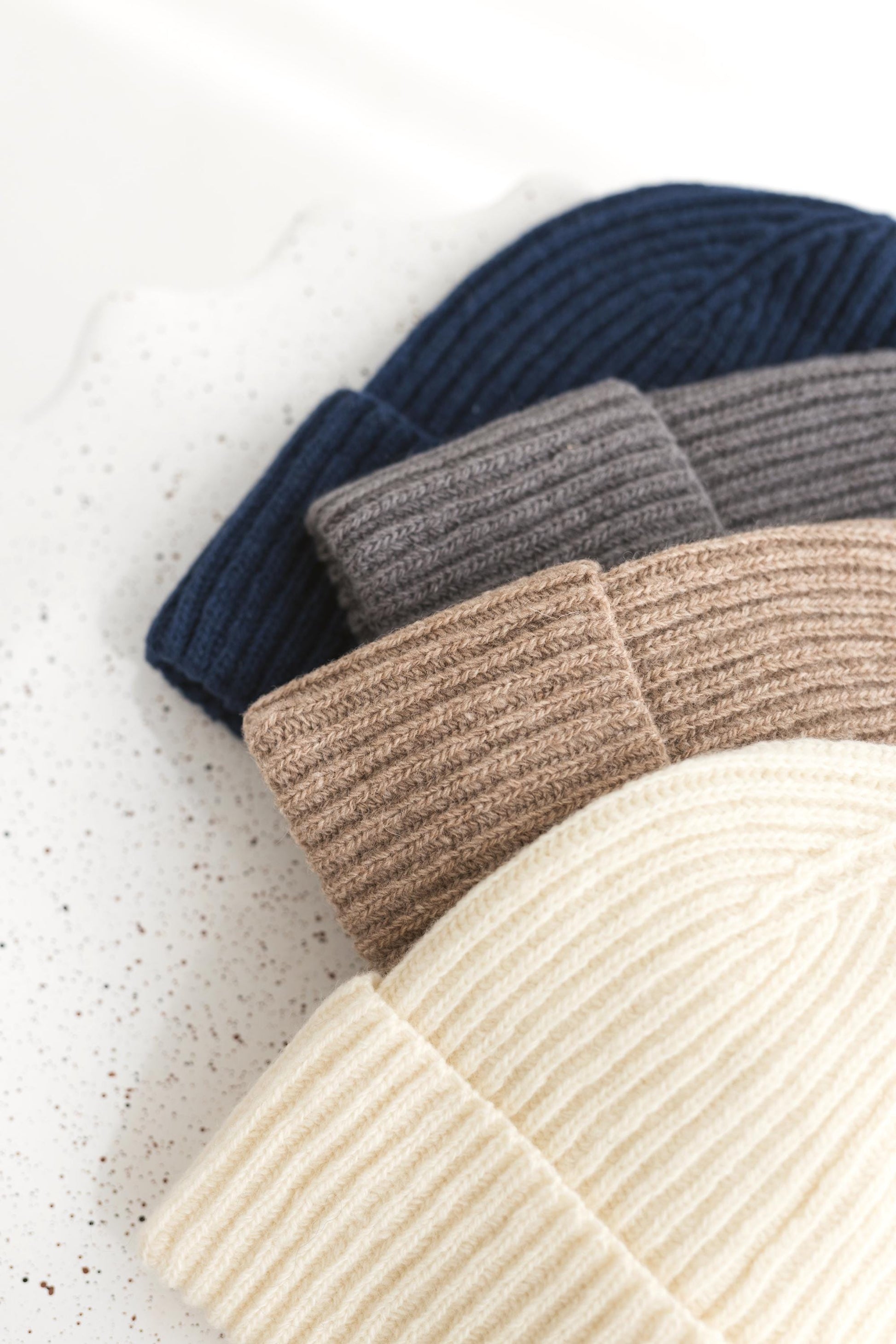 Blue knitted merino wool and cashmere hat for women, indigo ribbed knit minimalist beanie, classy minimal denim blue cap, accessories gift