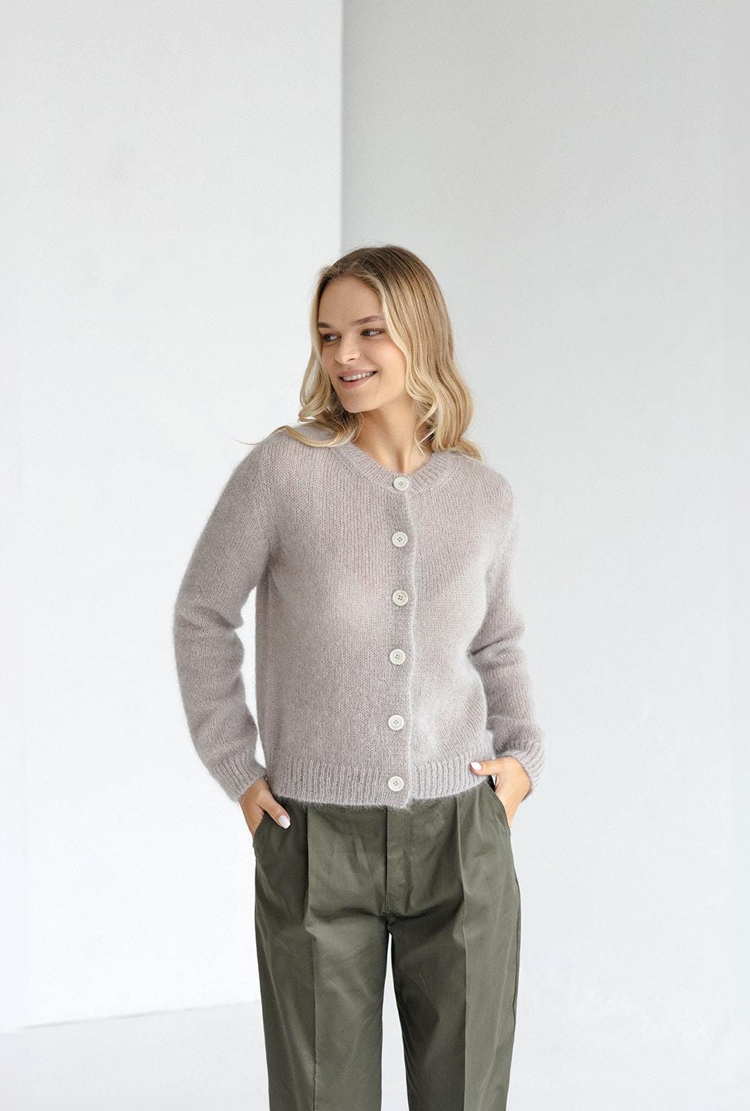 Beige mohair cardigan