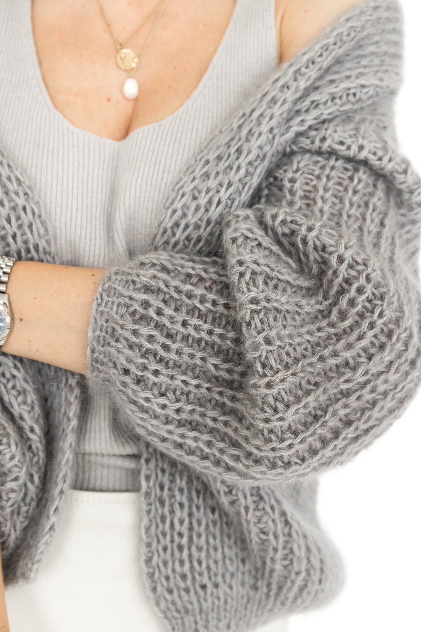 Timeless cable knit mohair sweater, gray mohair cardigan, oversize alpaca cardigan, chunky knit alpaca sweater, gift for her, strickjacke