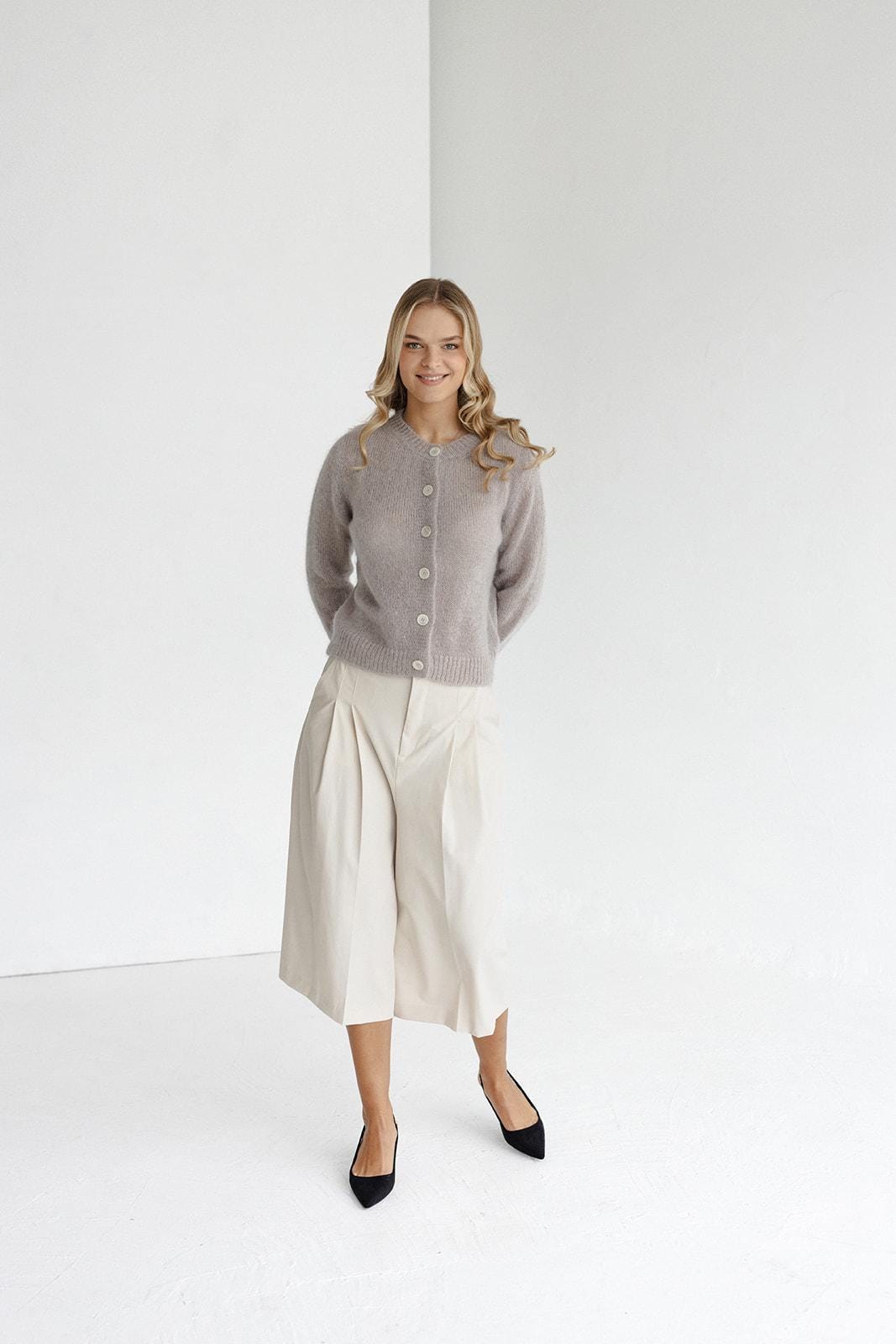 Beige mohair cardigan