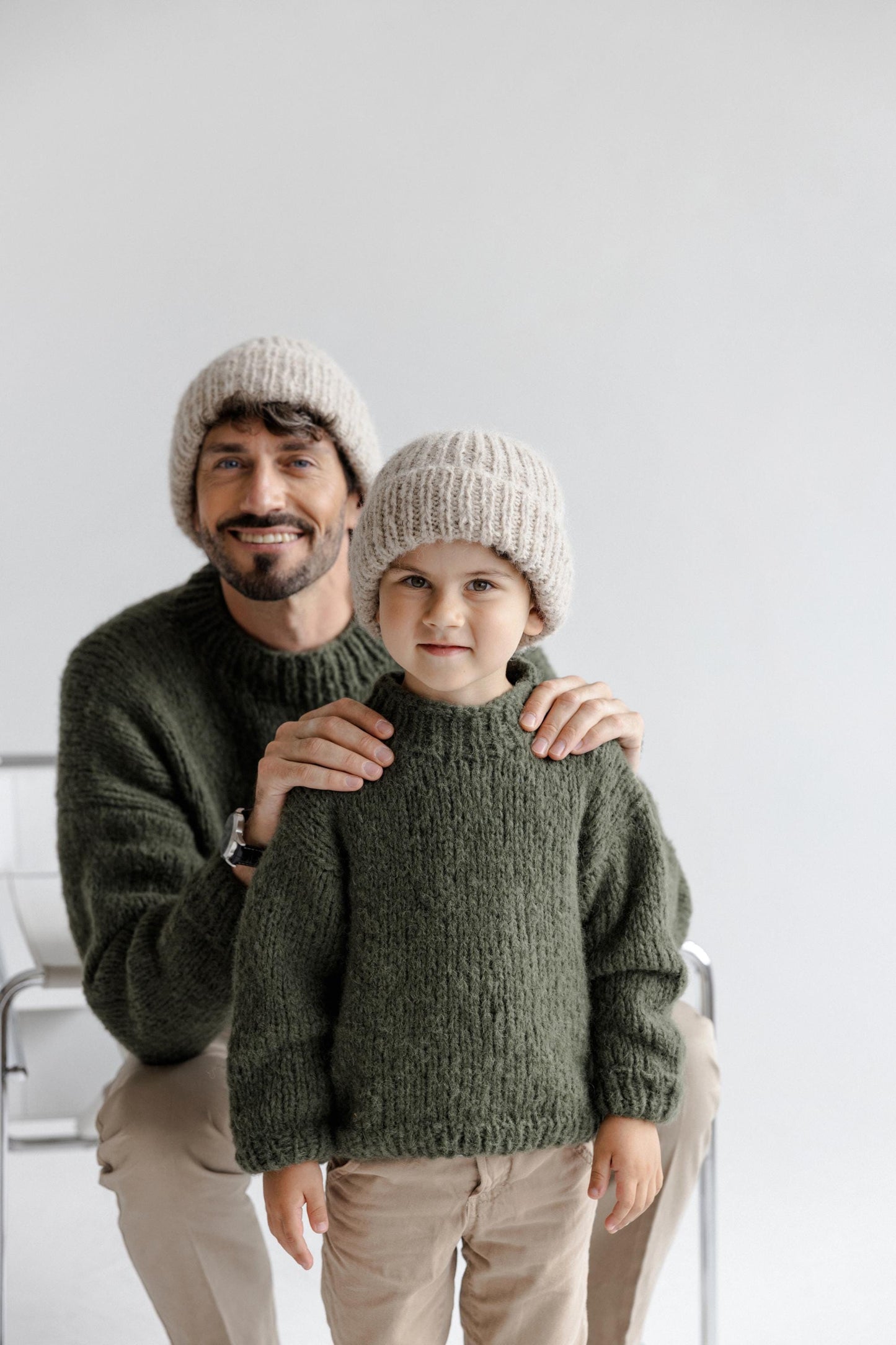 Handmade Mini Me Family Matching Cable Knit Woolen Winter Hats, Mommy And Me, Daddy And Me Chunky Knitted Alpaca Wool Beanies, Family Gift