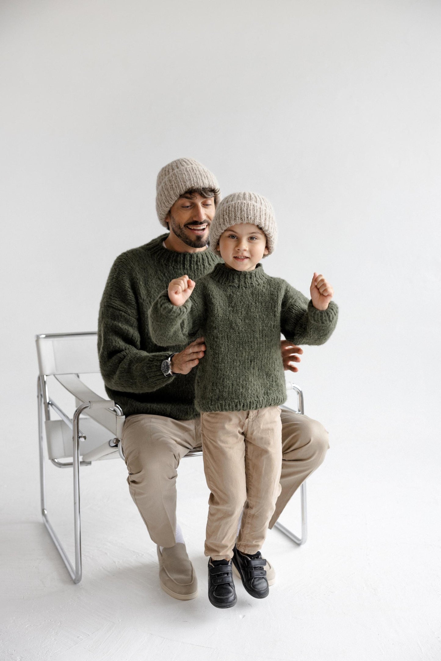 Handmade Mini Me Family Matching Cable Knit Woolen Winter Hats, Mommy And Me, Daddy And Me Chunky Knitted Alpaca Wool Beanies, Family Gift