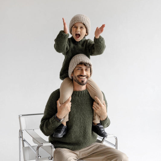 Handmade Mini Me Family Matching Cable Knit Woolen Winter Hats, Mommy And Me, Daddy And Me Chunky Knitted Alpaca Wool Beanies, Family Gift