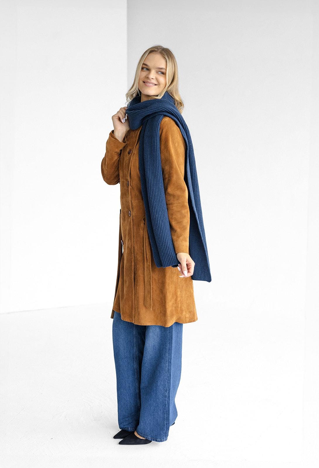 Gray knitted merino wool and cashmere women's scarf, ash grey ribbed knit minimalist fall winter wrap, dark gray classy unisex blanket scarf