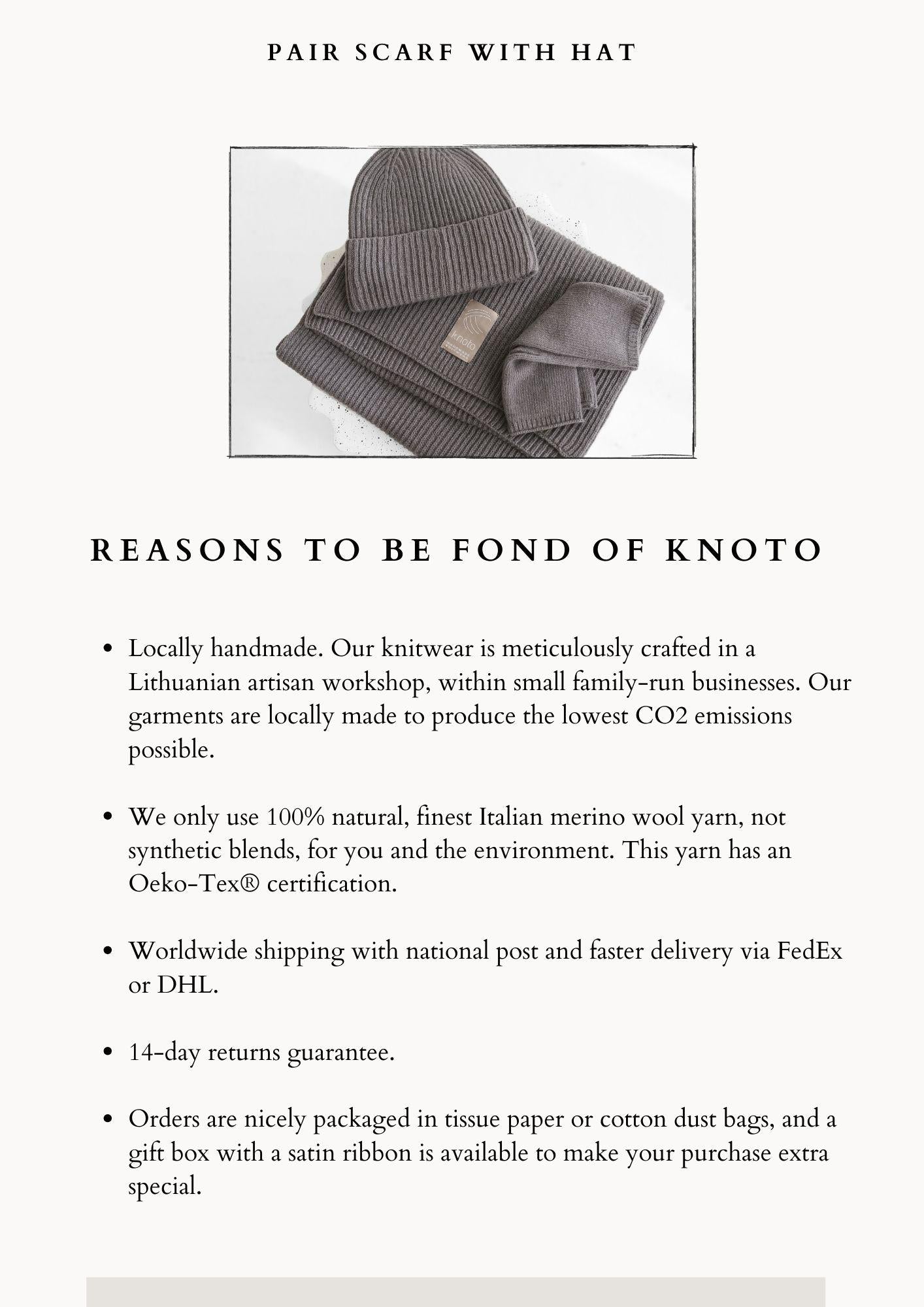 Beige Knit Merino Wool Winter Scarf