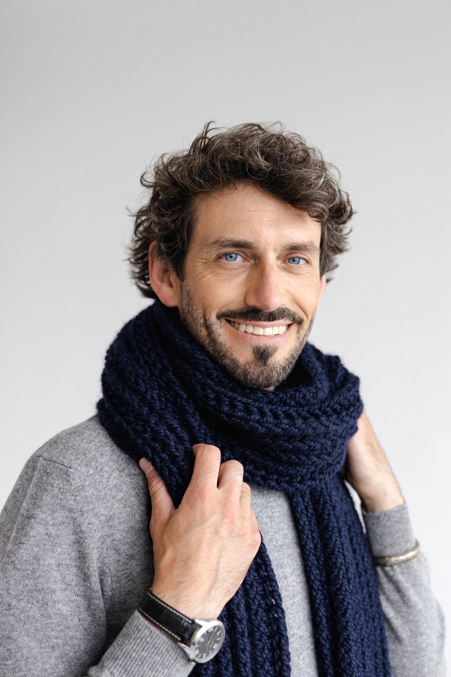 Beige Chunky Knitted Long Alpaca Wool Scarf, Camel Oversized Cable Knit Scarves, Handmade Ribbed Men's Neck Warmer, Gift For Friend