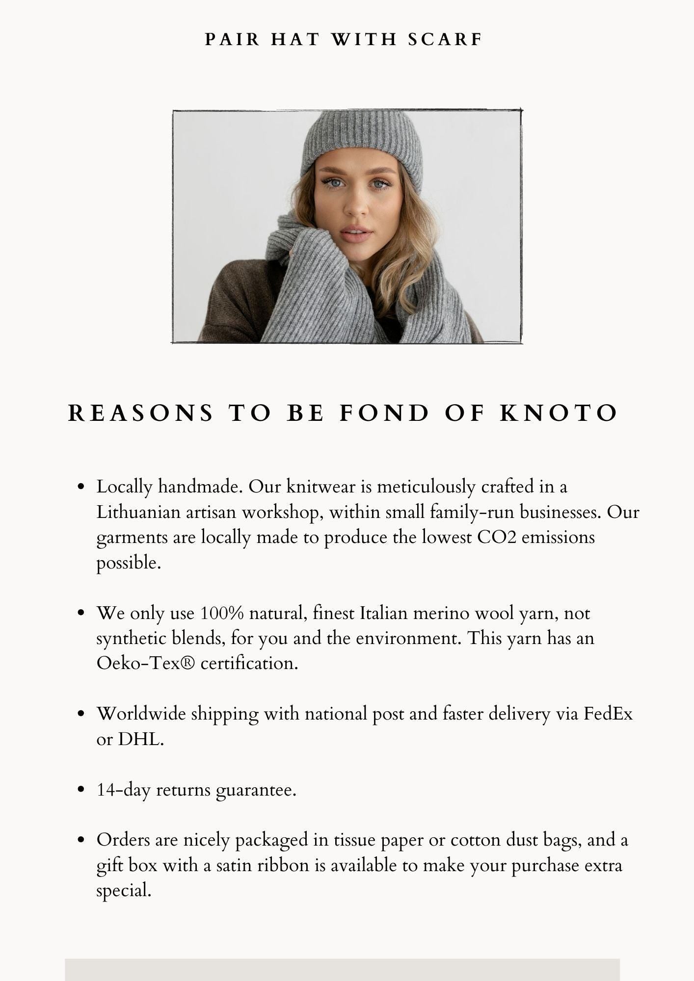 Light beige Ribbed Knit Merino Wool Women's Fall Winter Hat