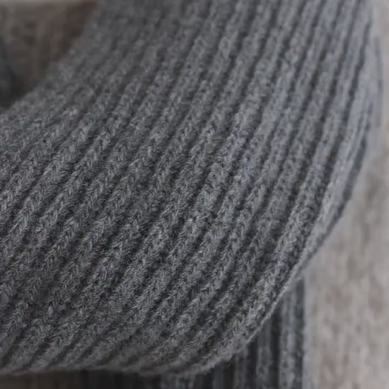 Beige Knit Merino Wool Winter Scarf