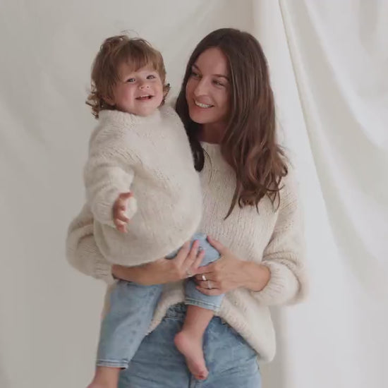 Matching Mommy and Me Cable Knit Sweaters, White Me & Mini Me Jumpers, Mother Son, Daughter Matching Pullover, Mommy And Me Outfit,Baby Gift