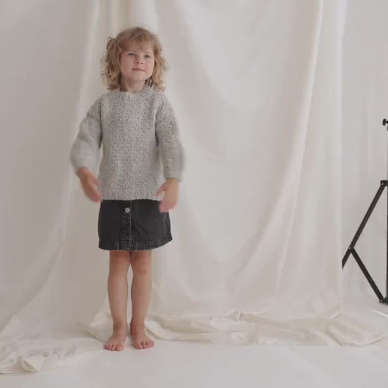 Gray Cable Knit Kids Sweater, Soft Toddler Pullover, Alpaca Wool Grey Jumper, Knitted Baby Sweater, Girls Sweater, Chunky Boys Jumper,Unisex