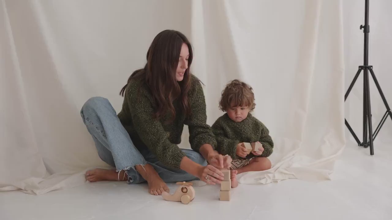 Matching Mommy and Me Cable Knit Sweaters, Olive Green Me & Mini Me Jumpers, Soft Mini Me Matching Toddler Pullover, Alpaca Mummy Son Jumper