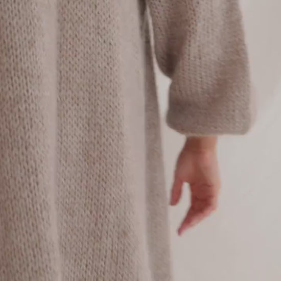 Burnt orange mohair cardigan, long cable knit sweater coat, strickjacke, chunky knit fluffy cardigan, lovely wool sweater