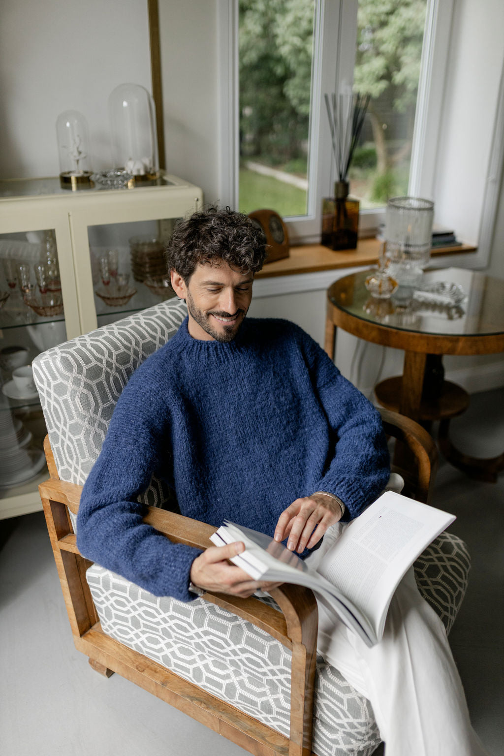 Blue chunky knit jumper