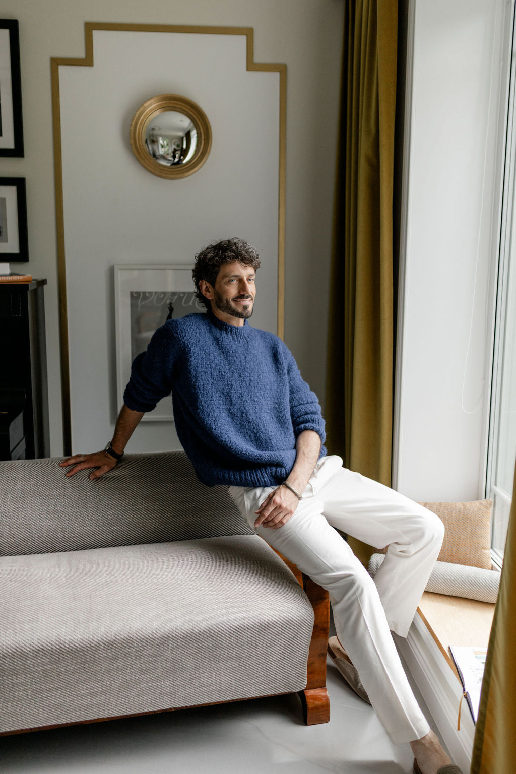 Blue chunky knit jumper